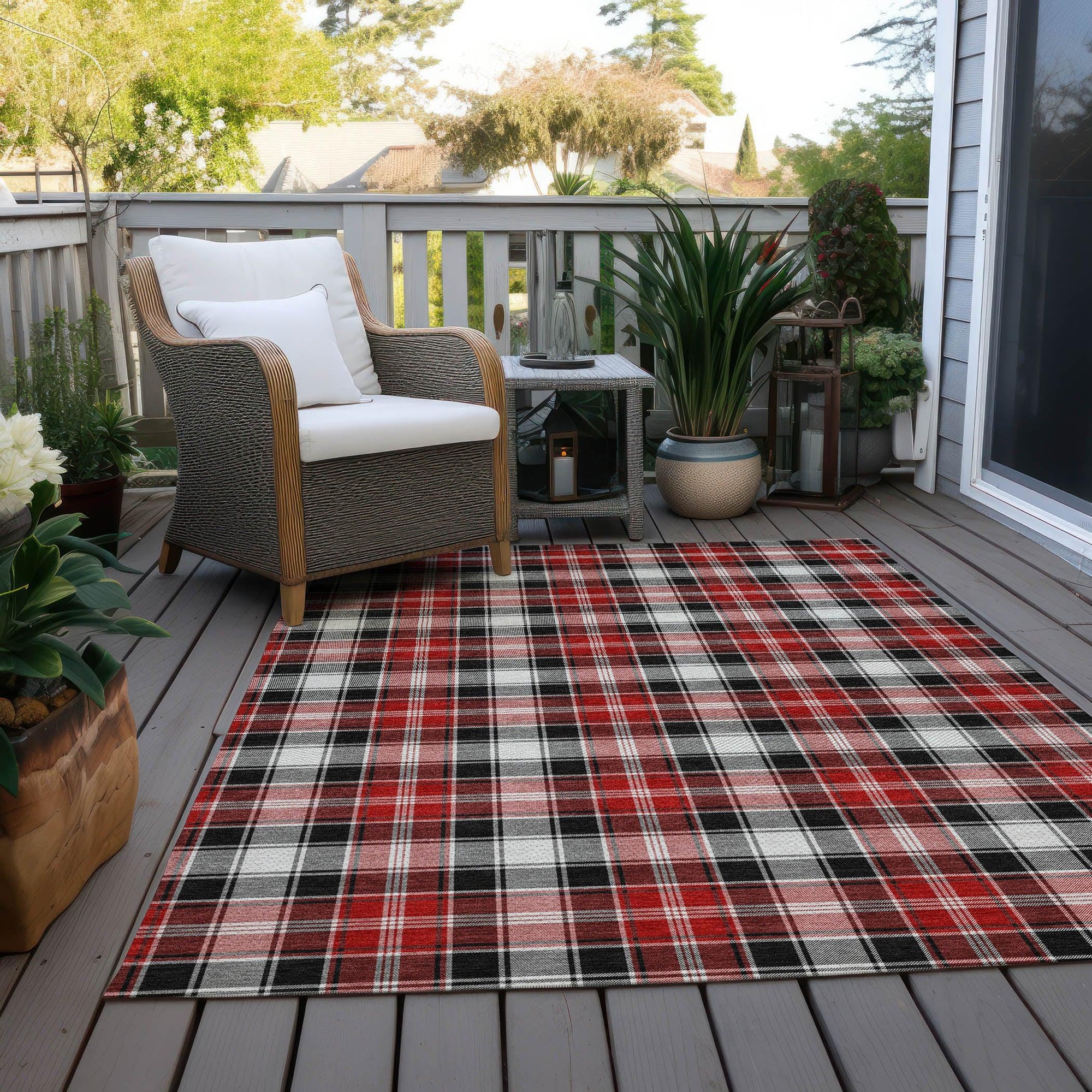 Addison Rugs Quaanor Black Washable Indoor-Outdoor Rug