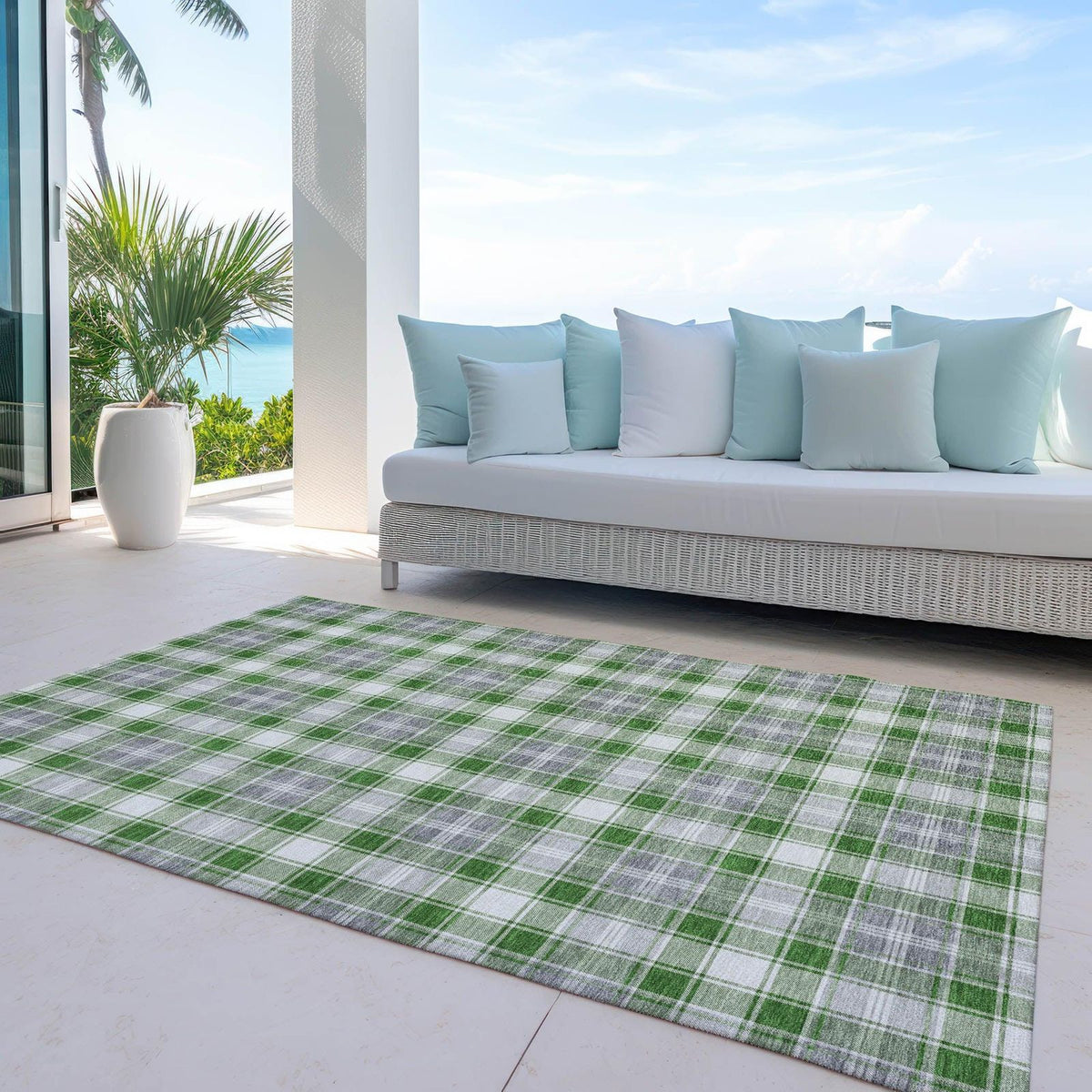 Addison Rugs Quaanor Green Washable Indoor-Outdoor Rug