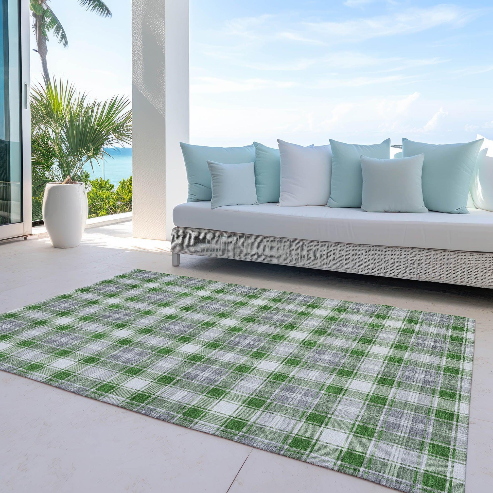 Addison Rugs Quaanor Green Washable Indoor-Outdoor Rug
