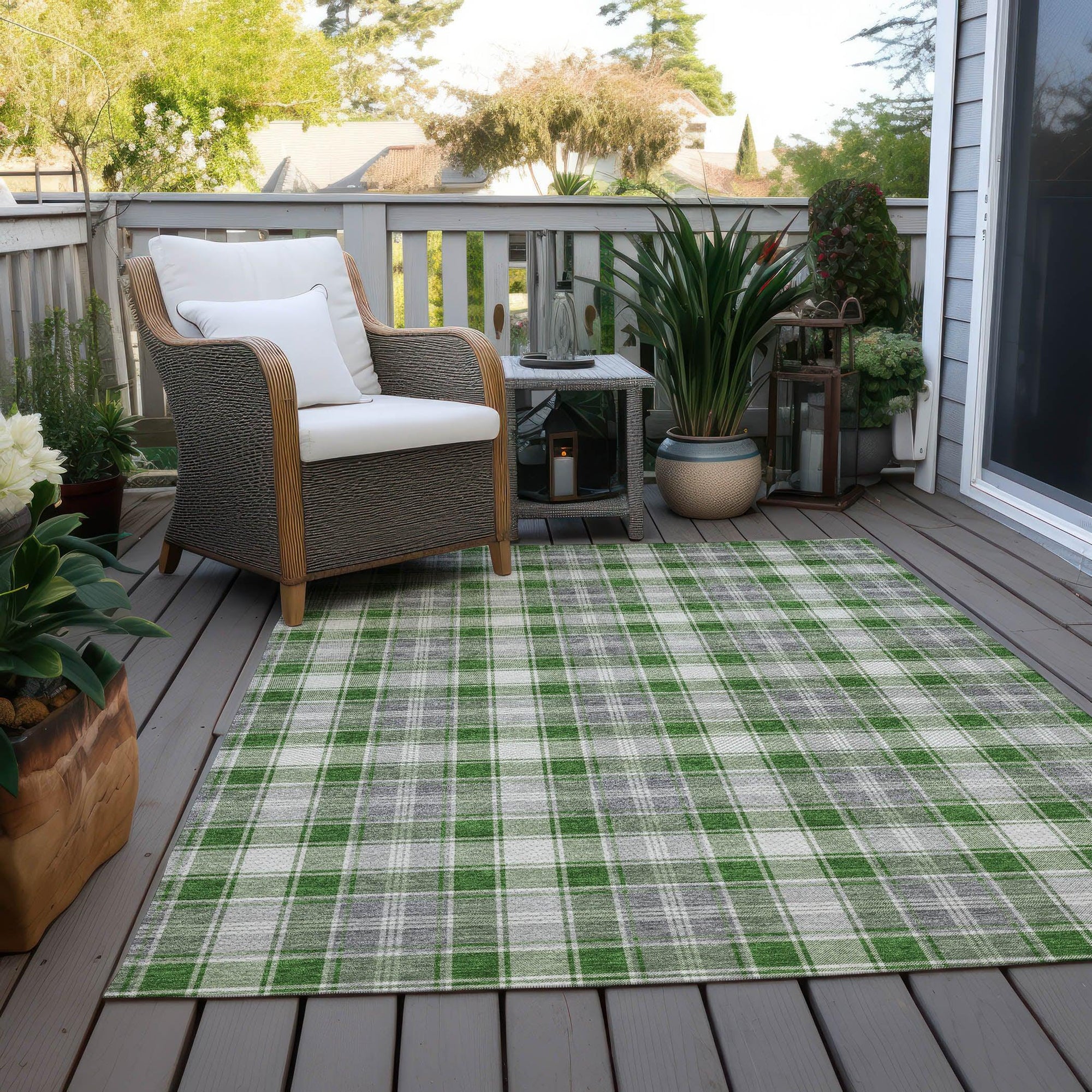 Addison Rugs Quaanor Green Washable Indoor-Outdoor Rug
