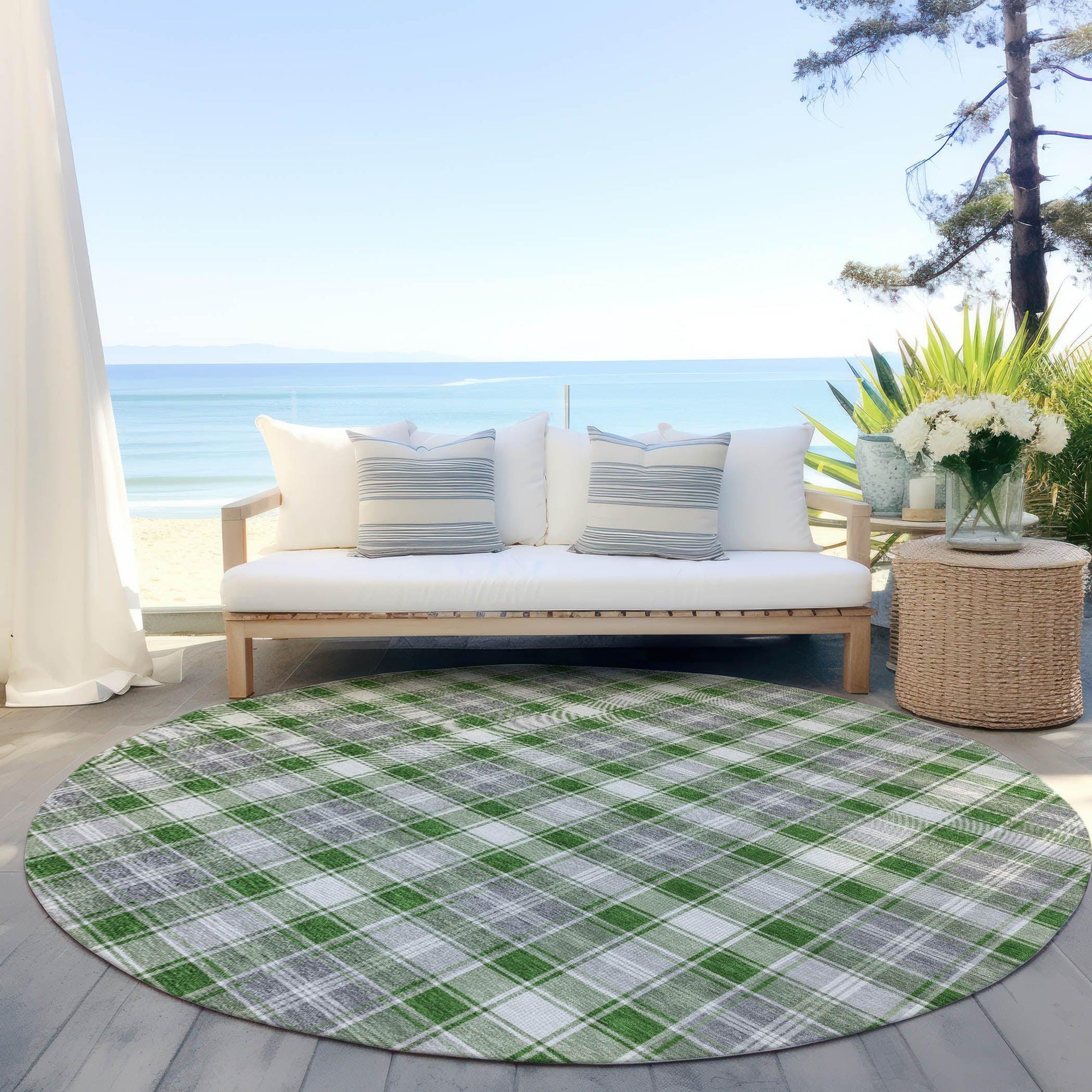 Addison Rugs Quaanor Green Washable Indoor-Outdoor Rug