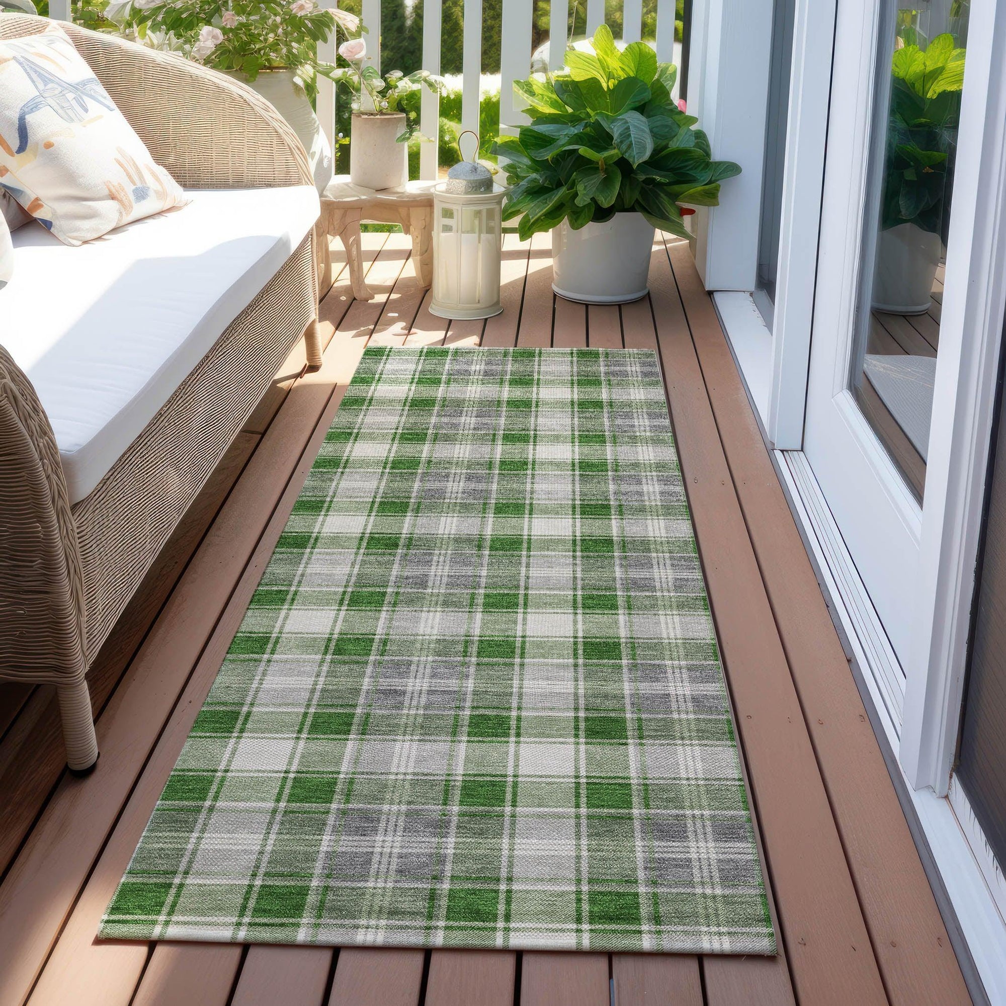 Addison Rugs Quaanor Green Washable Indoor-Outdoor Rug