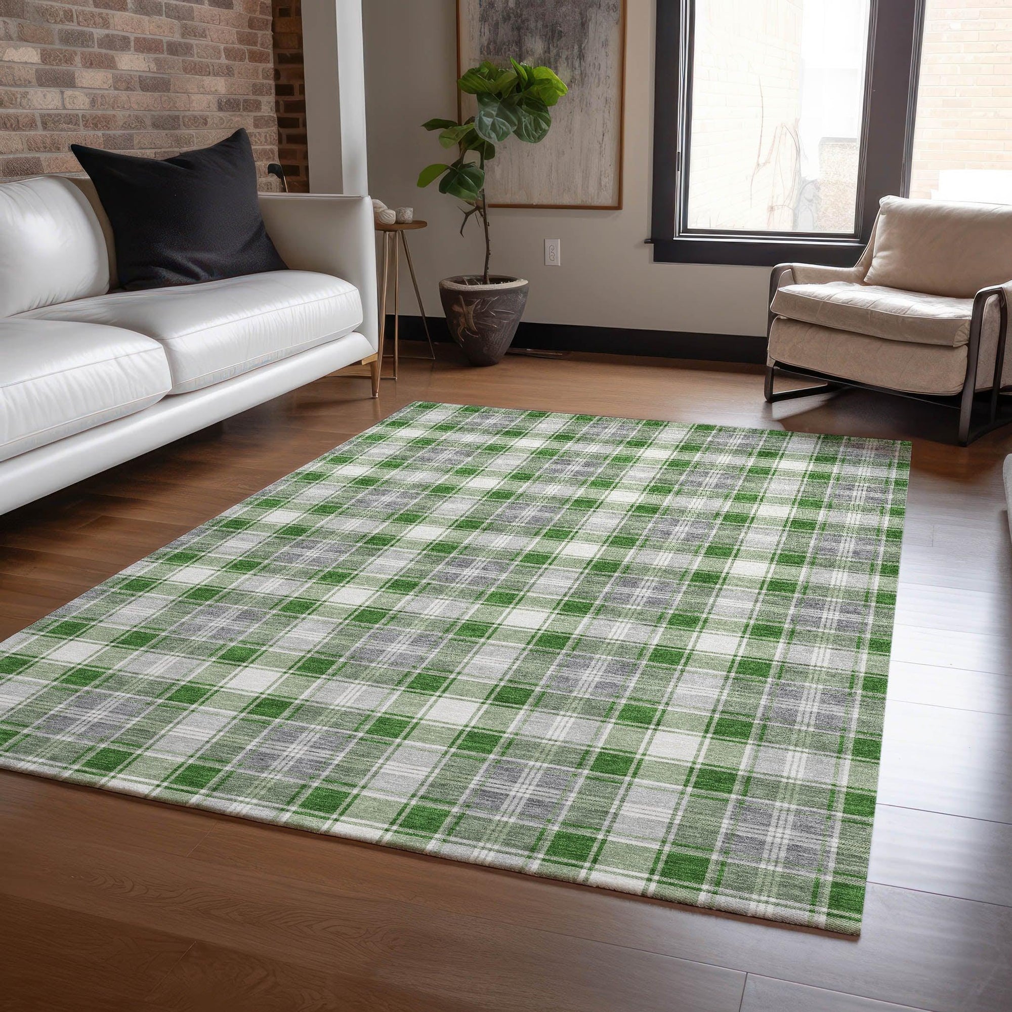 Addison Rugs Quaanor Green Washable Indoor-Outdoor Rug