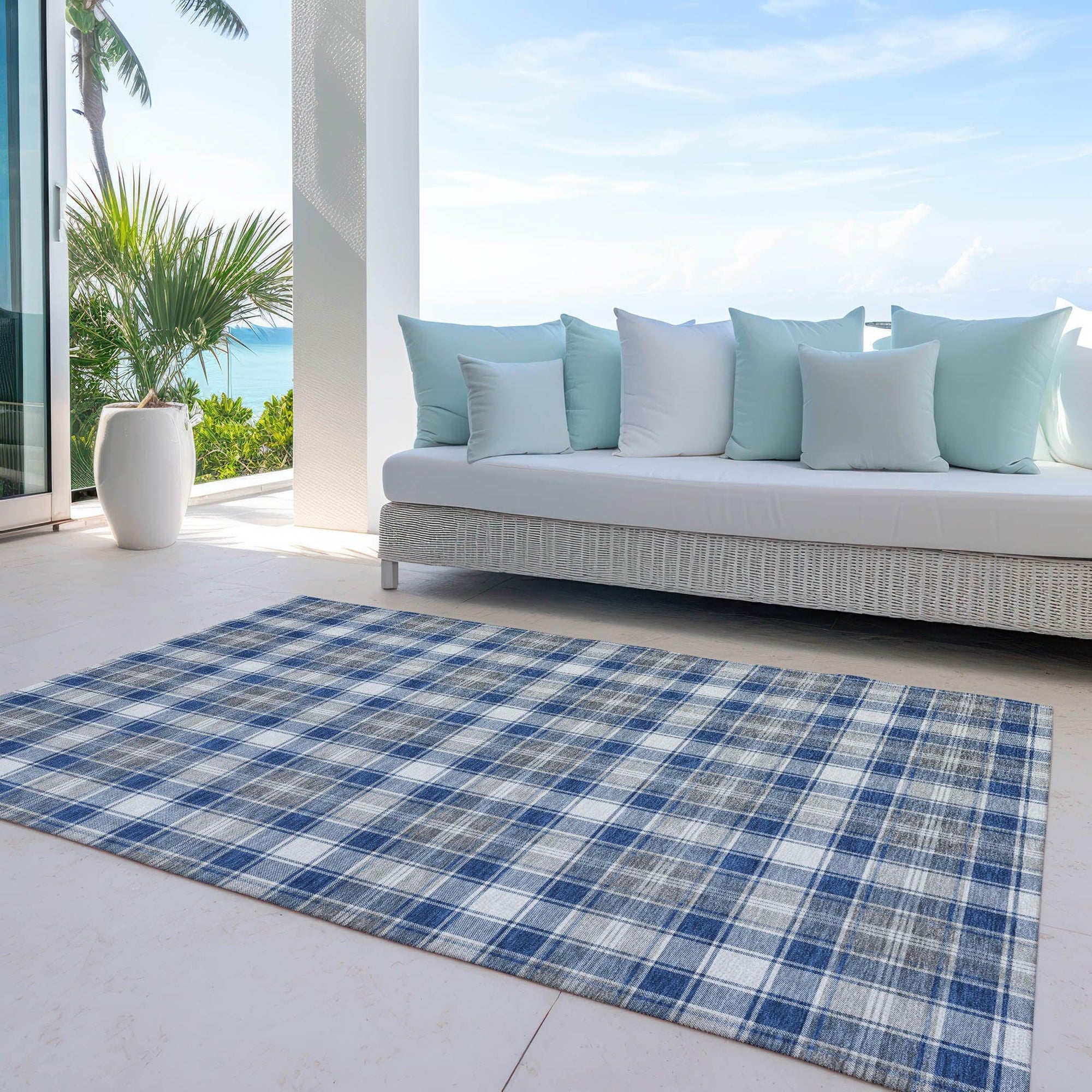 Addison Rugs Quaanor Blue Washable Indoor-Outdoor Rug