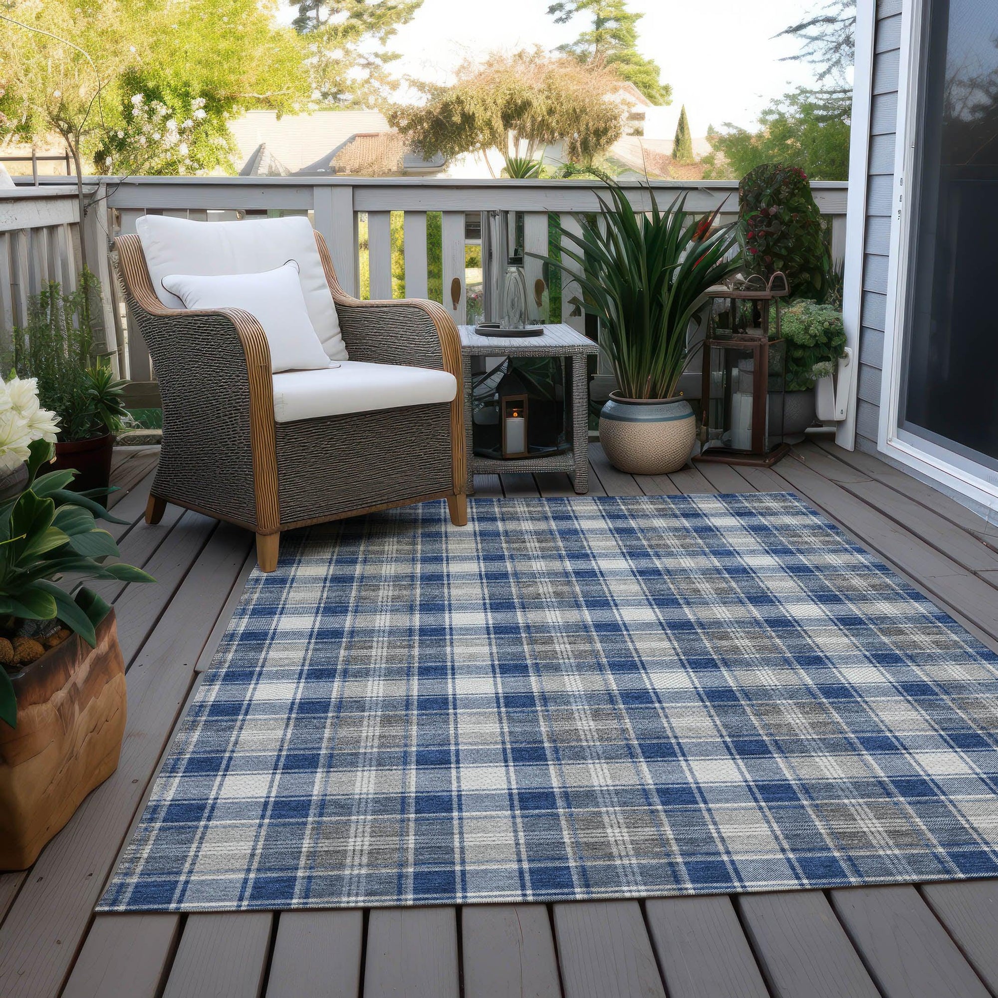 Addison Rugs Quaanor Blue Washable Indoor-Outdoor Rug