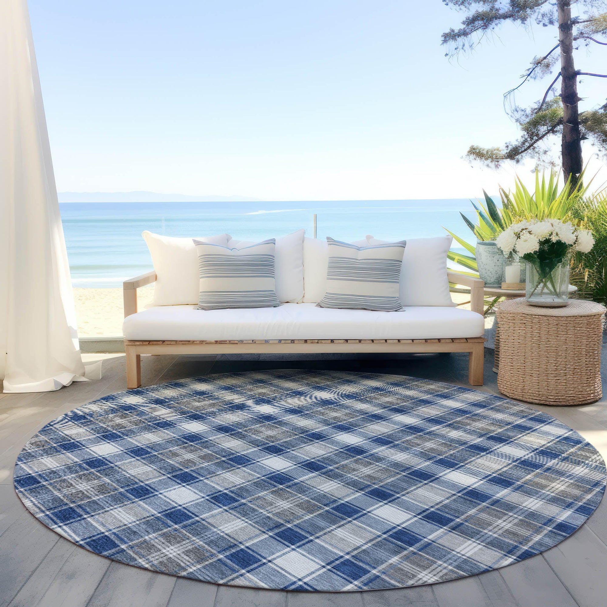 Addison Rugs Quaanor Blue Washable Indoor-Outdoor Rug