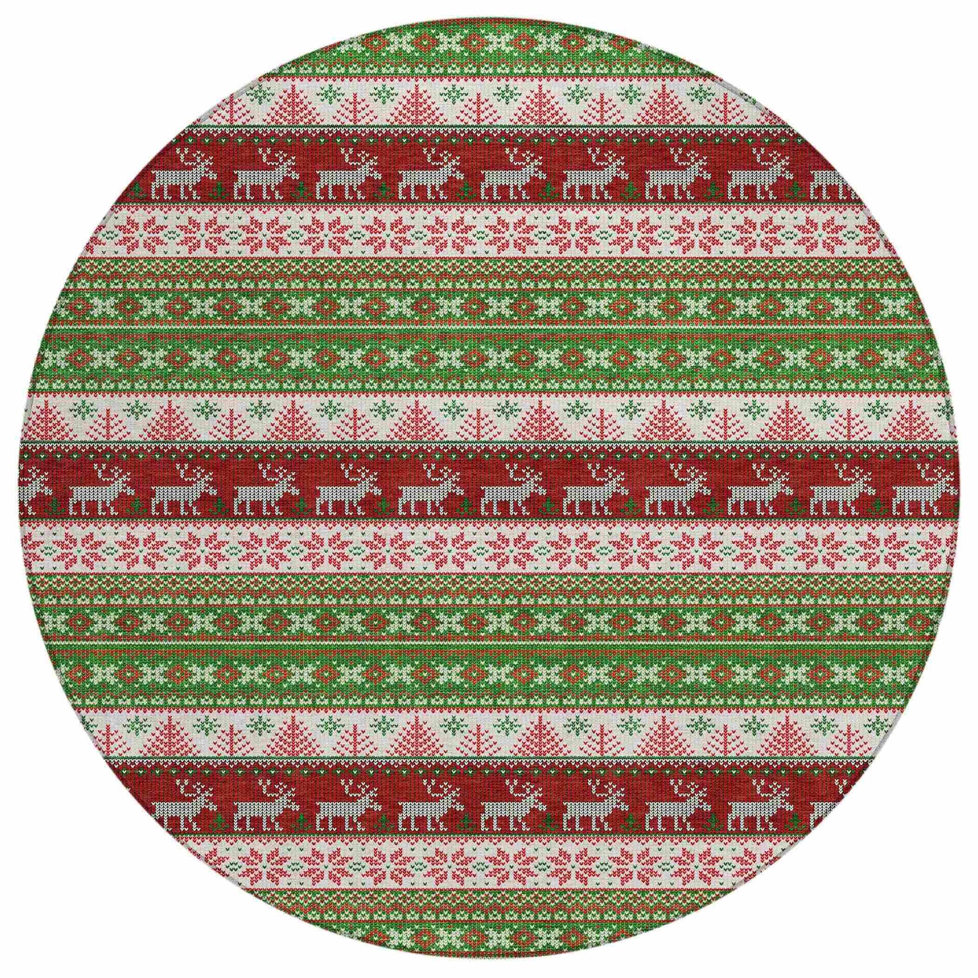 Addison Rugs Quaara Green Washable Indoor-Outdoor Rug