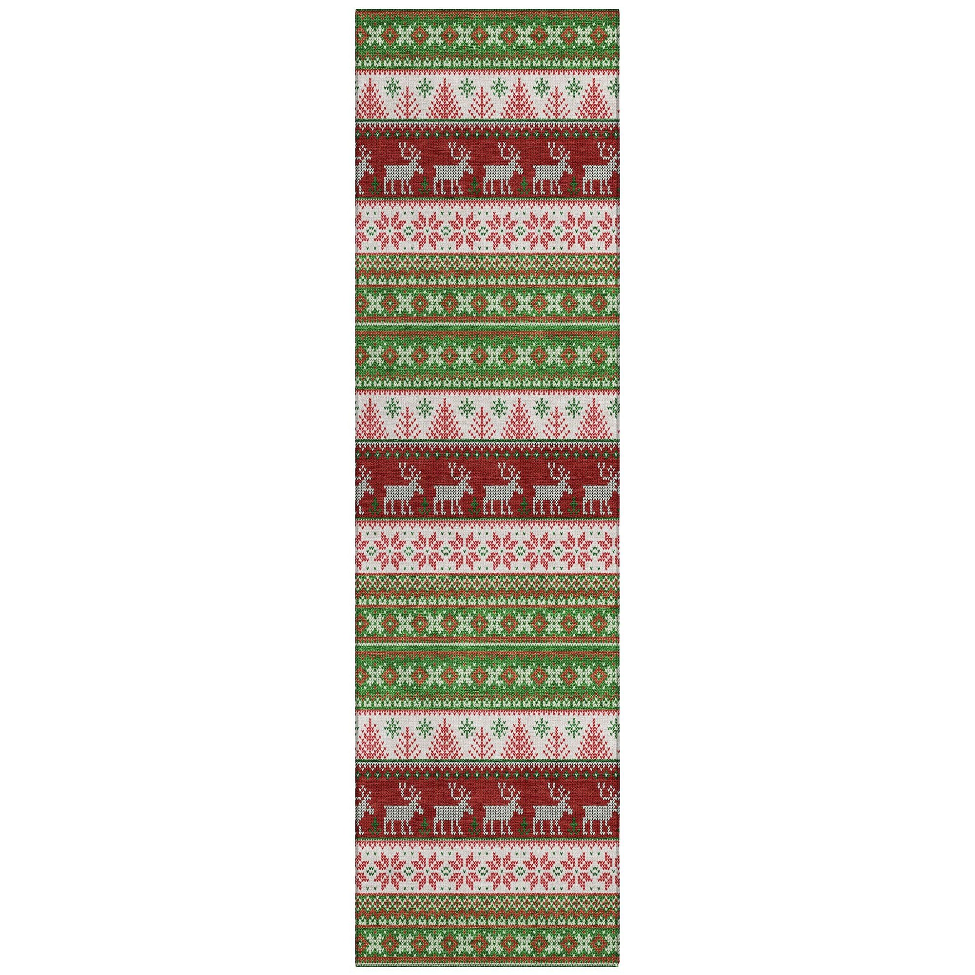 Addison Rugs Quaara Green Washable Indoor-Outdoor Rug