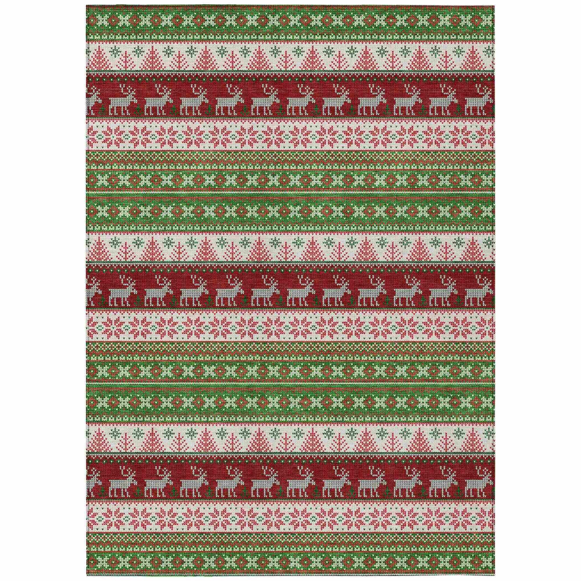 Addison Rugs Quaara Green Washable Indoor-Outdoor Rug