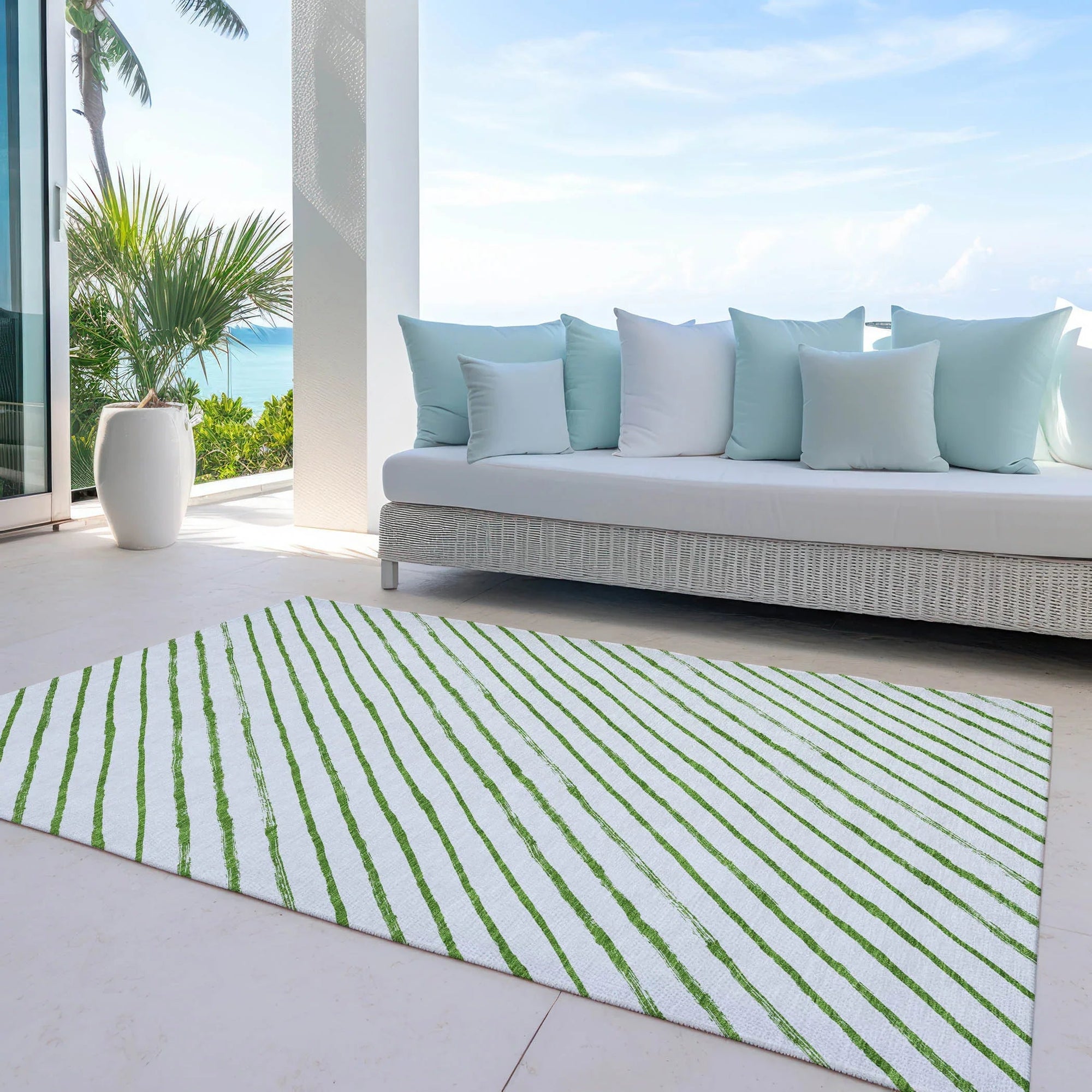 Addison Rugs Quaaris Green Washable Indoor-Outdoor Rug