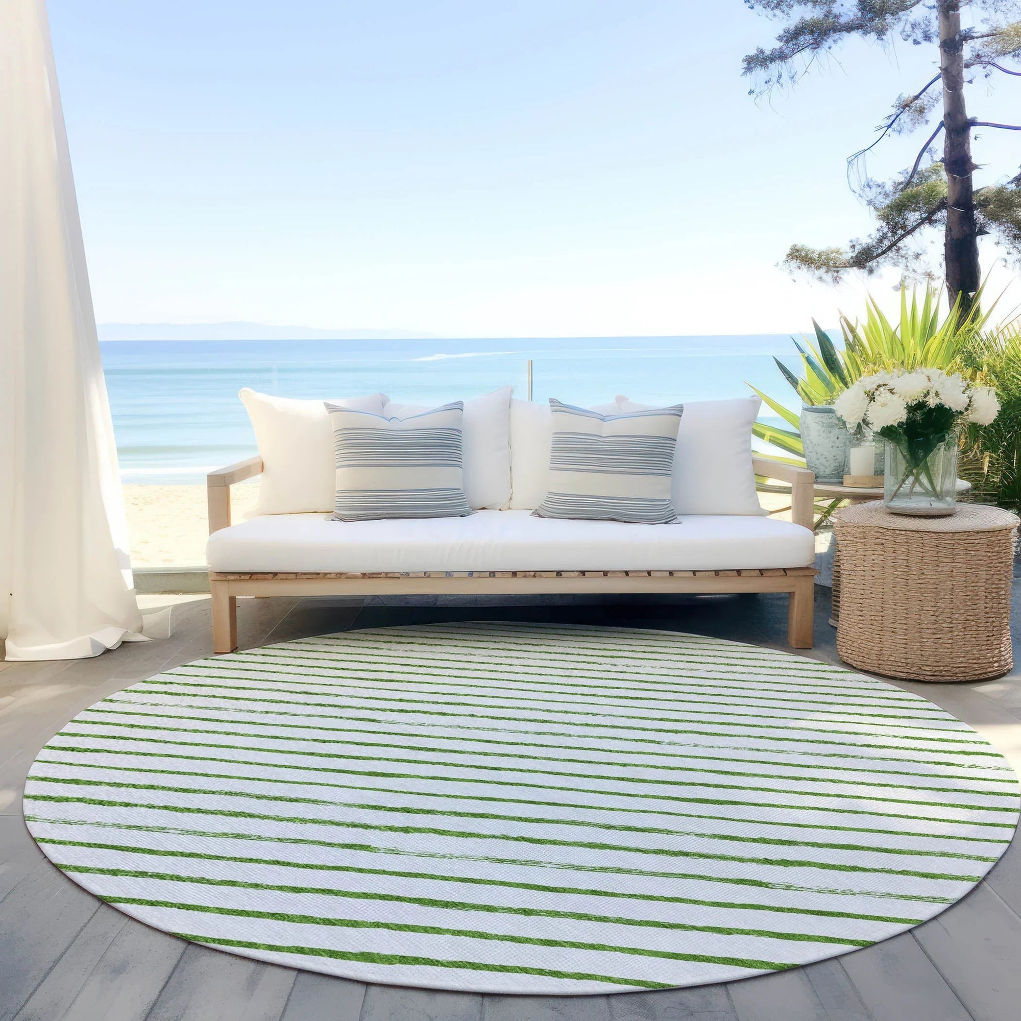 Addison Rugs Quaaris Green Washable Indoor-Outdoor Rug