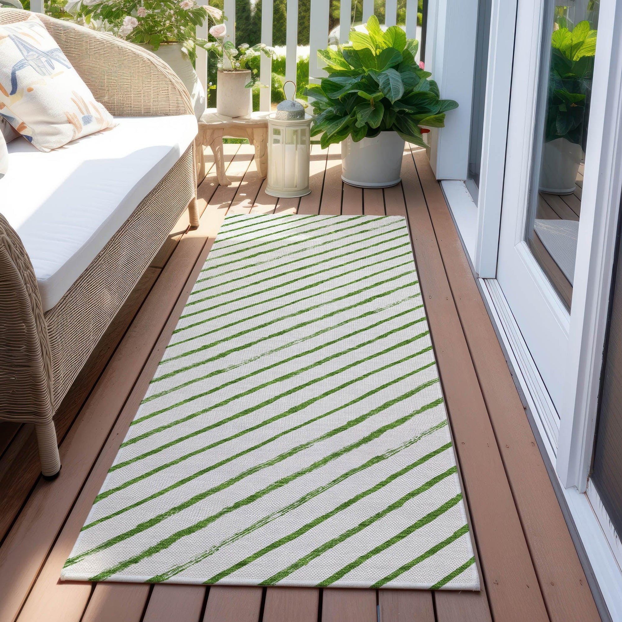 Addison Rugs Quaaris Green Washable Indoor-Outdoor Rug