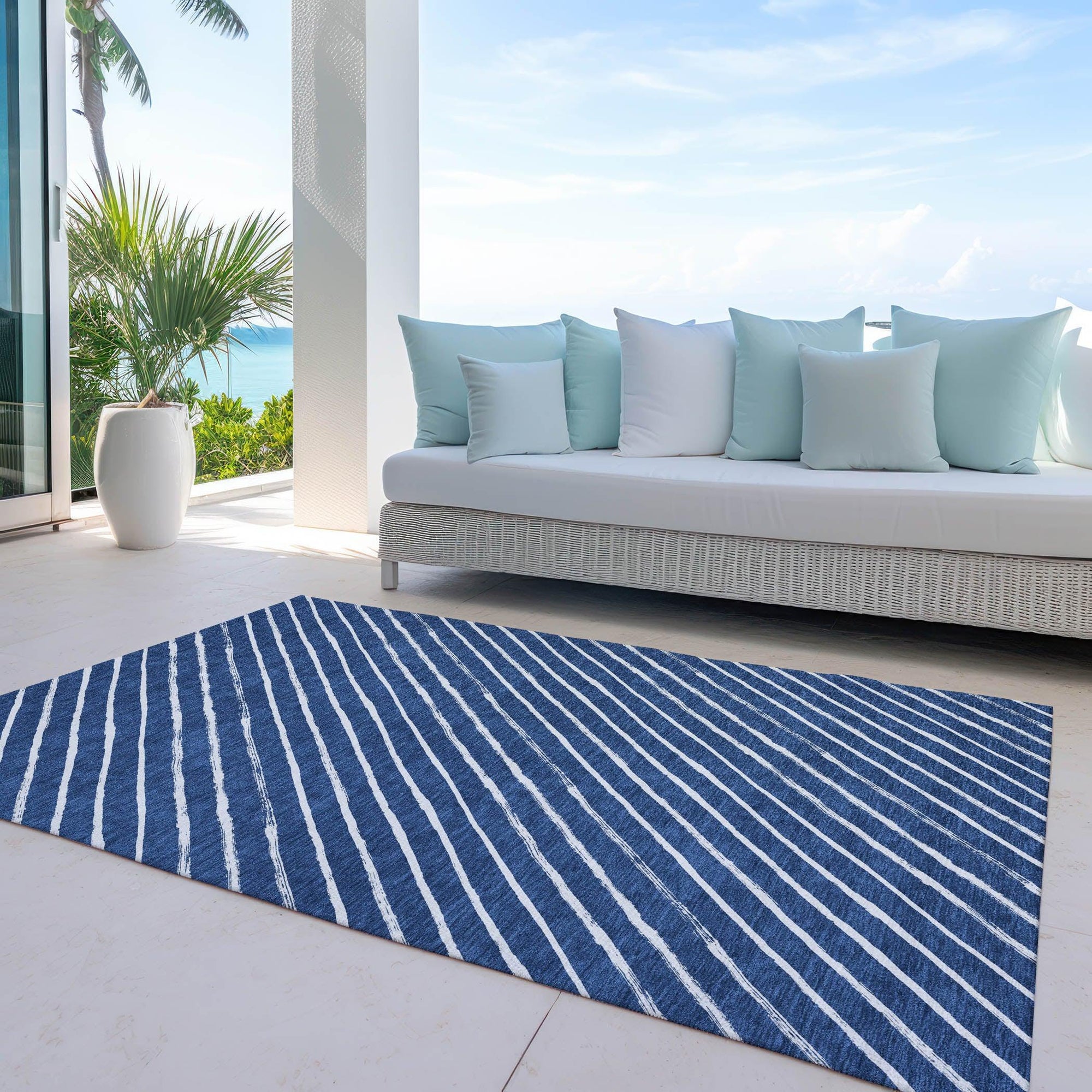 Addison Rugs Quaaris Blue Washable Indoor-Outdoor Rug