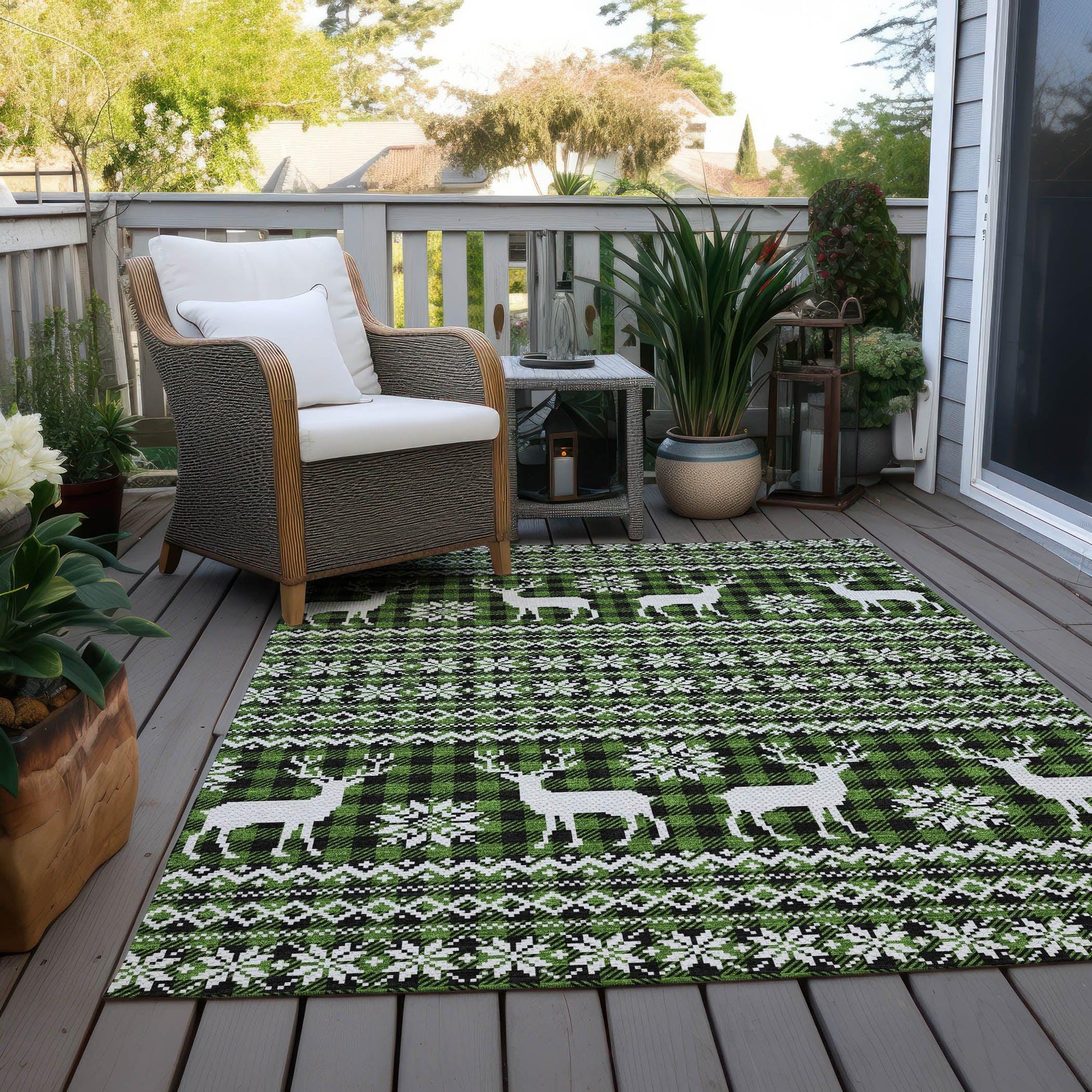 Addison Rugs Quaas Cactus Washable Indoor-Outdoor Rug