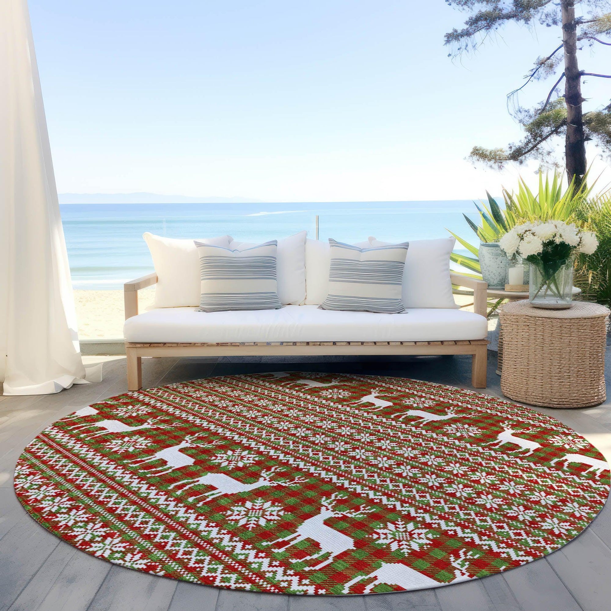 Addison Rugs Quaas Fern Washable Indoor-Outdoor Rug