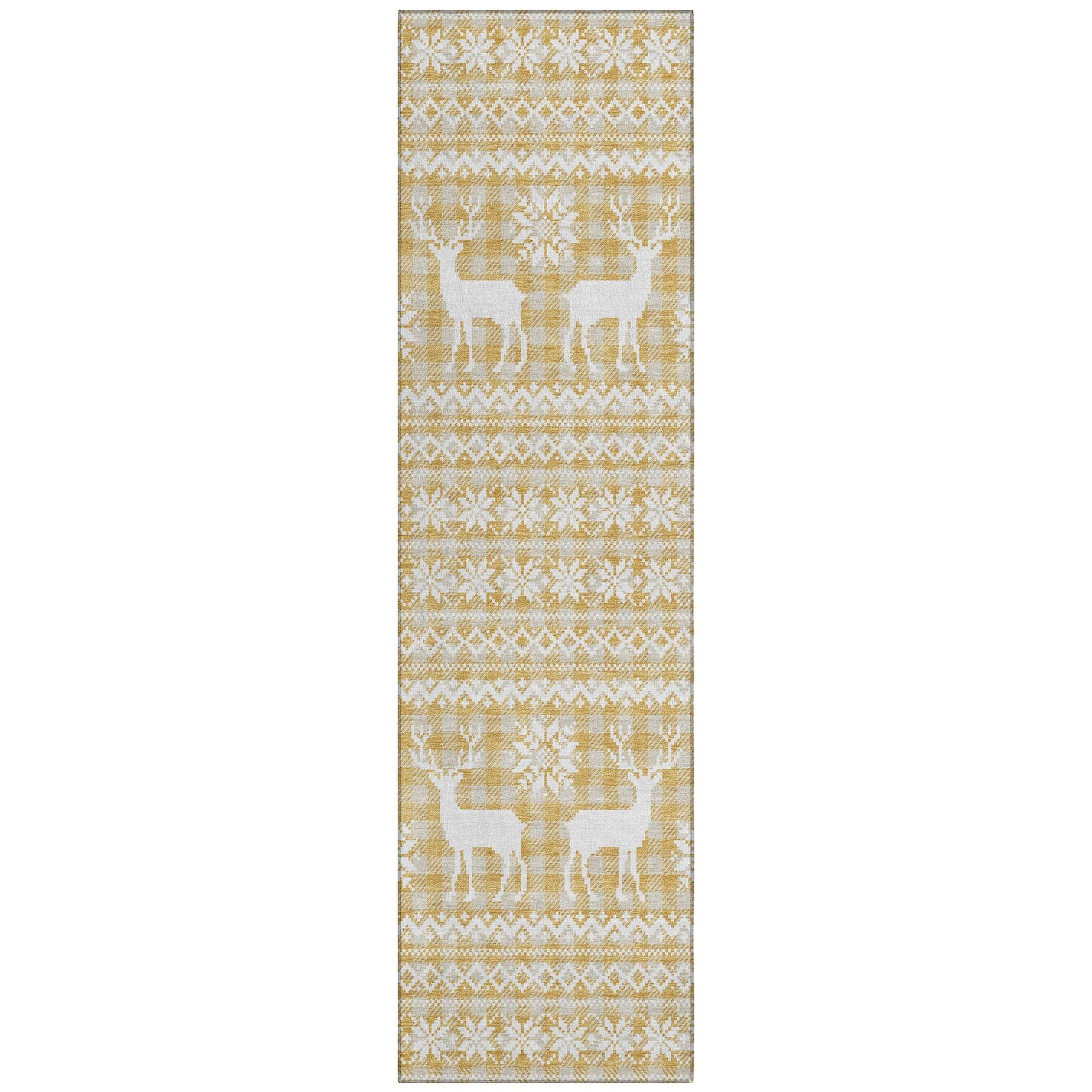 Addison Rugs Quaas Gold Washable Indoor-Outdoor Rug