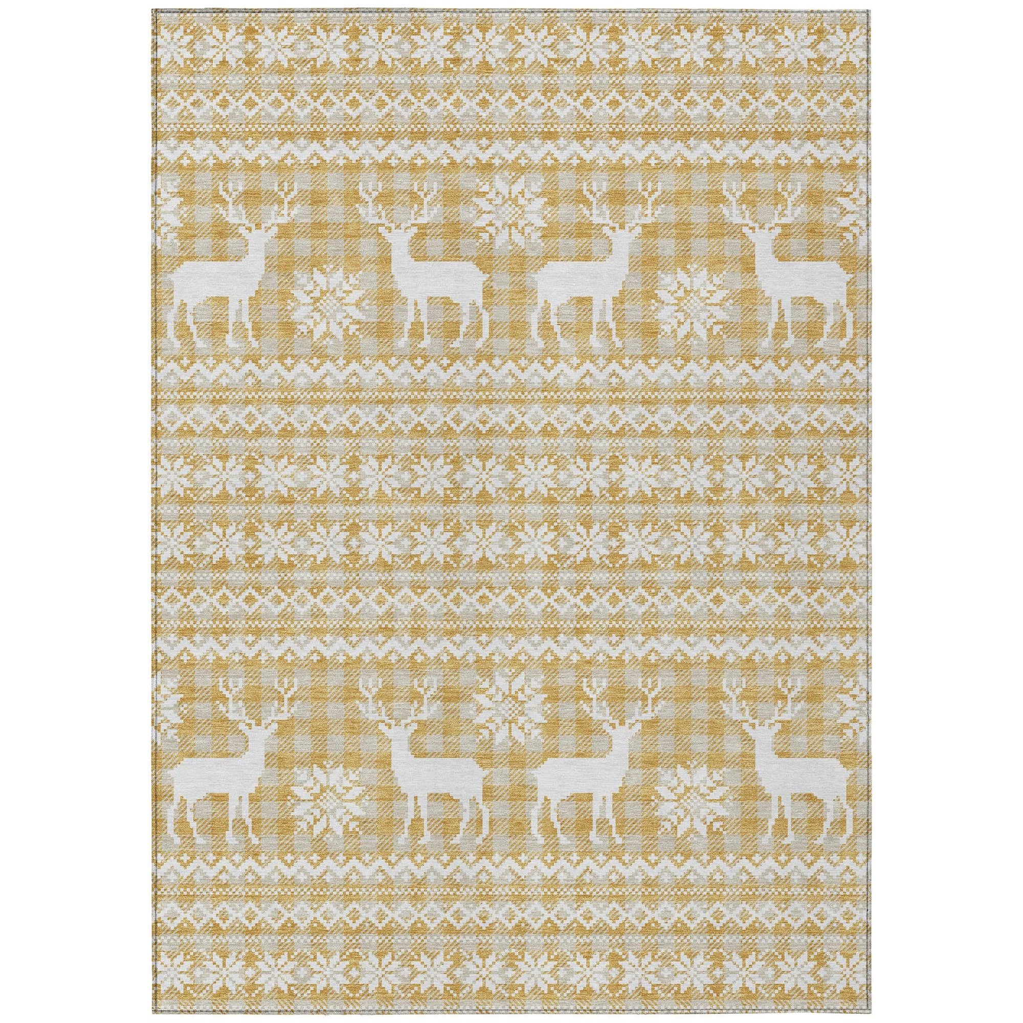 Addison Rugs Quaas Gold Washable Indoor-Outdoor Rug