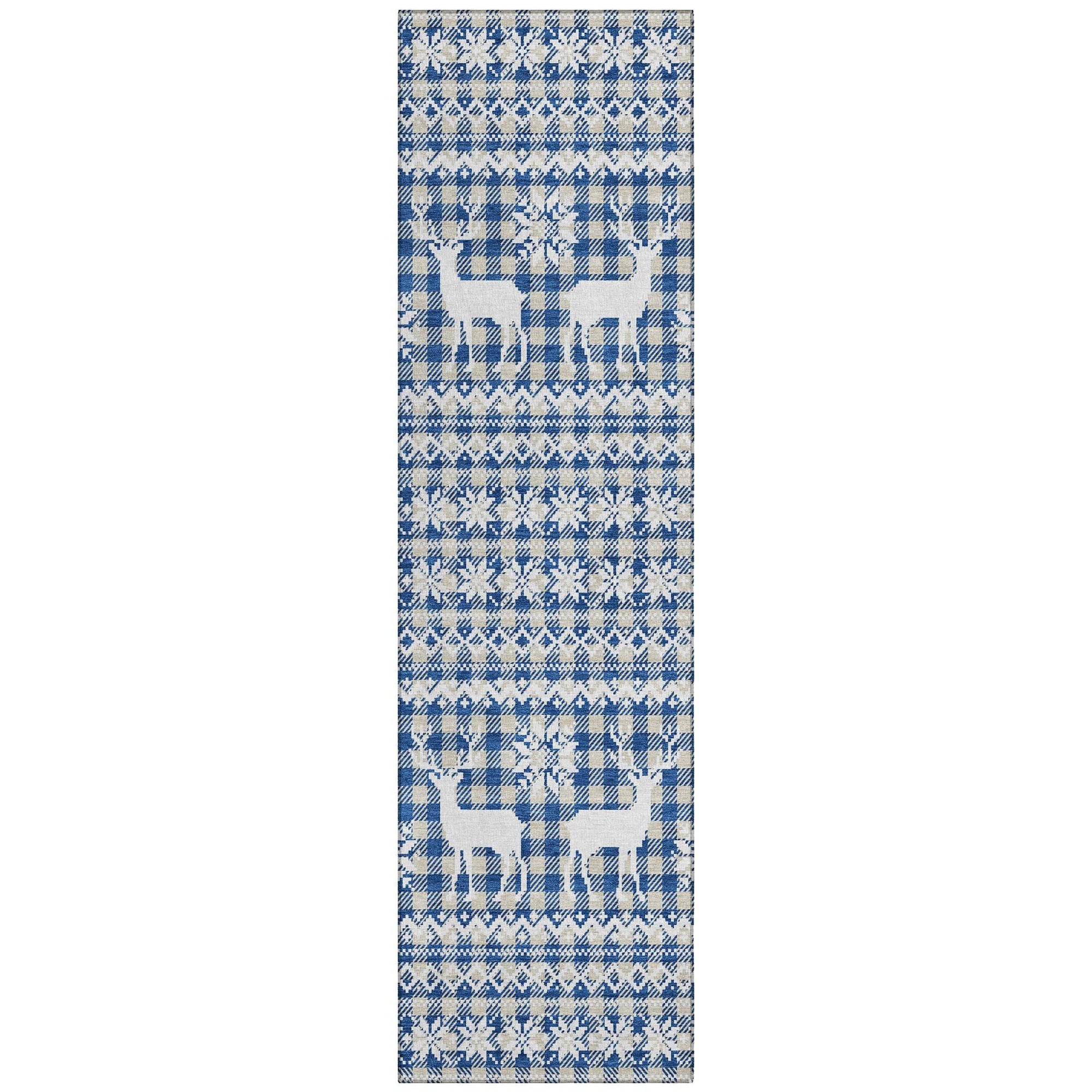 Addison Rugs Quaas Blue Washable Indoor-Outdoor Rug