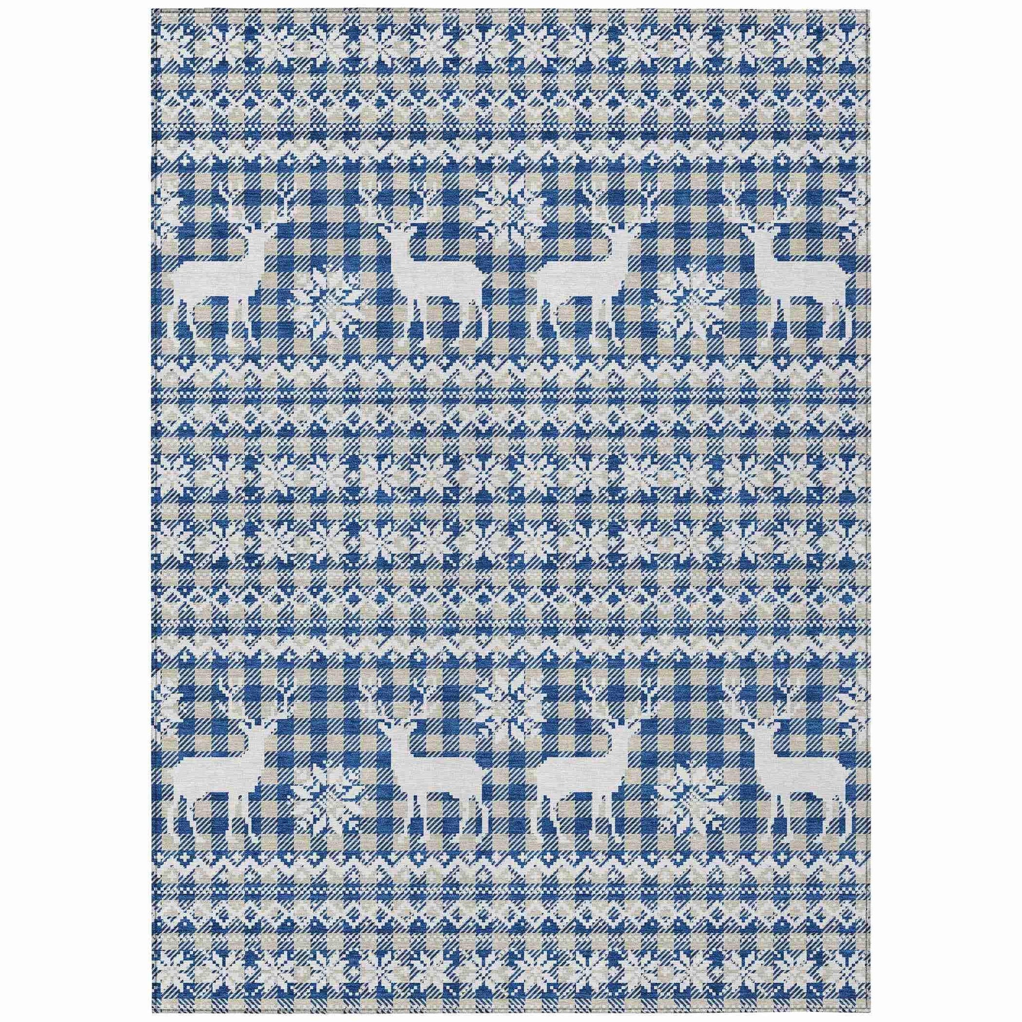 Addison Rugs Quaas Blue Washable Indoor-Outdoor Rug