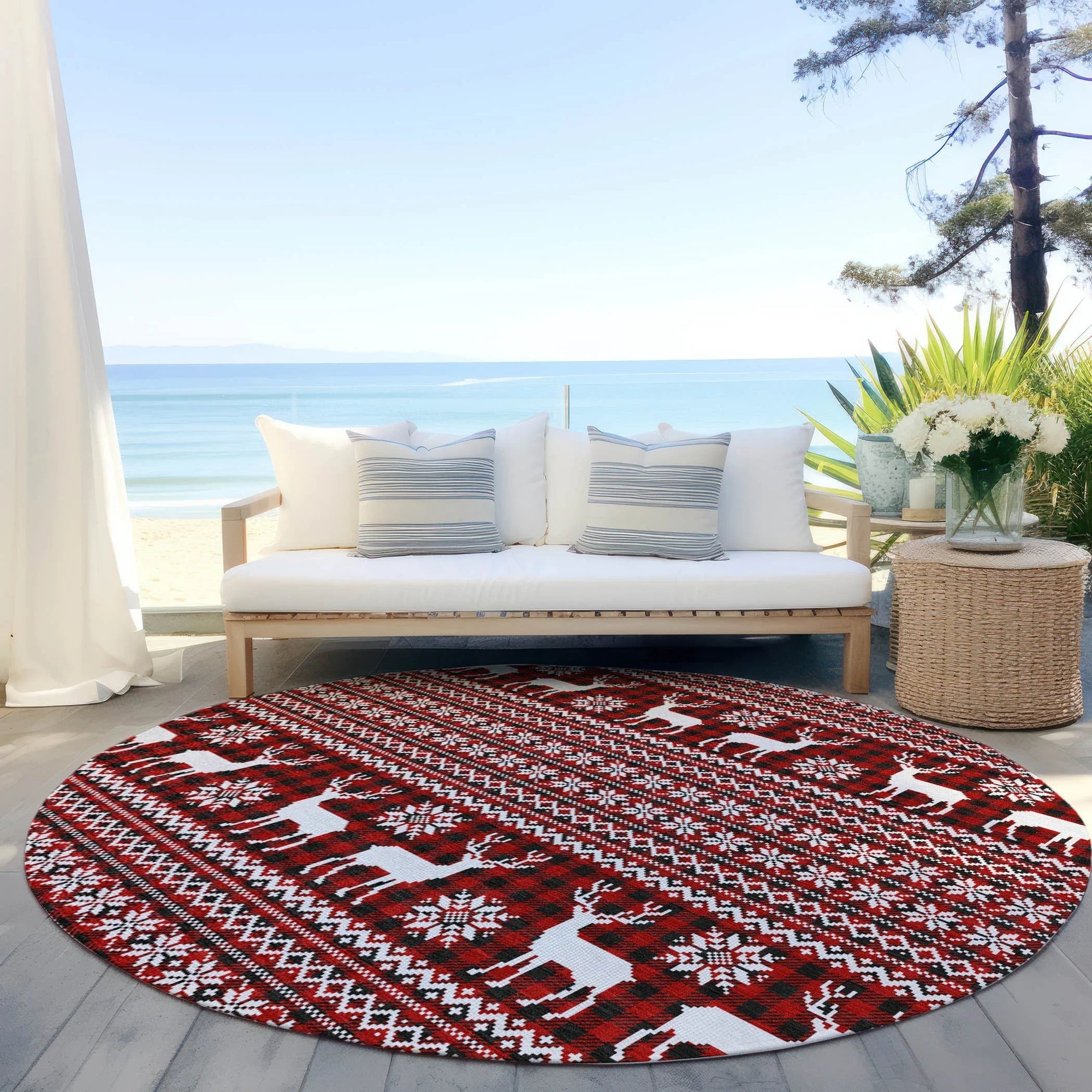 Addison Rugs Quaas Red Washable Indoor-Outdoor Rug