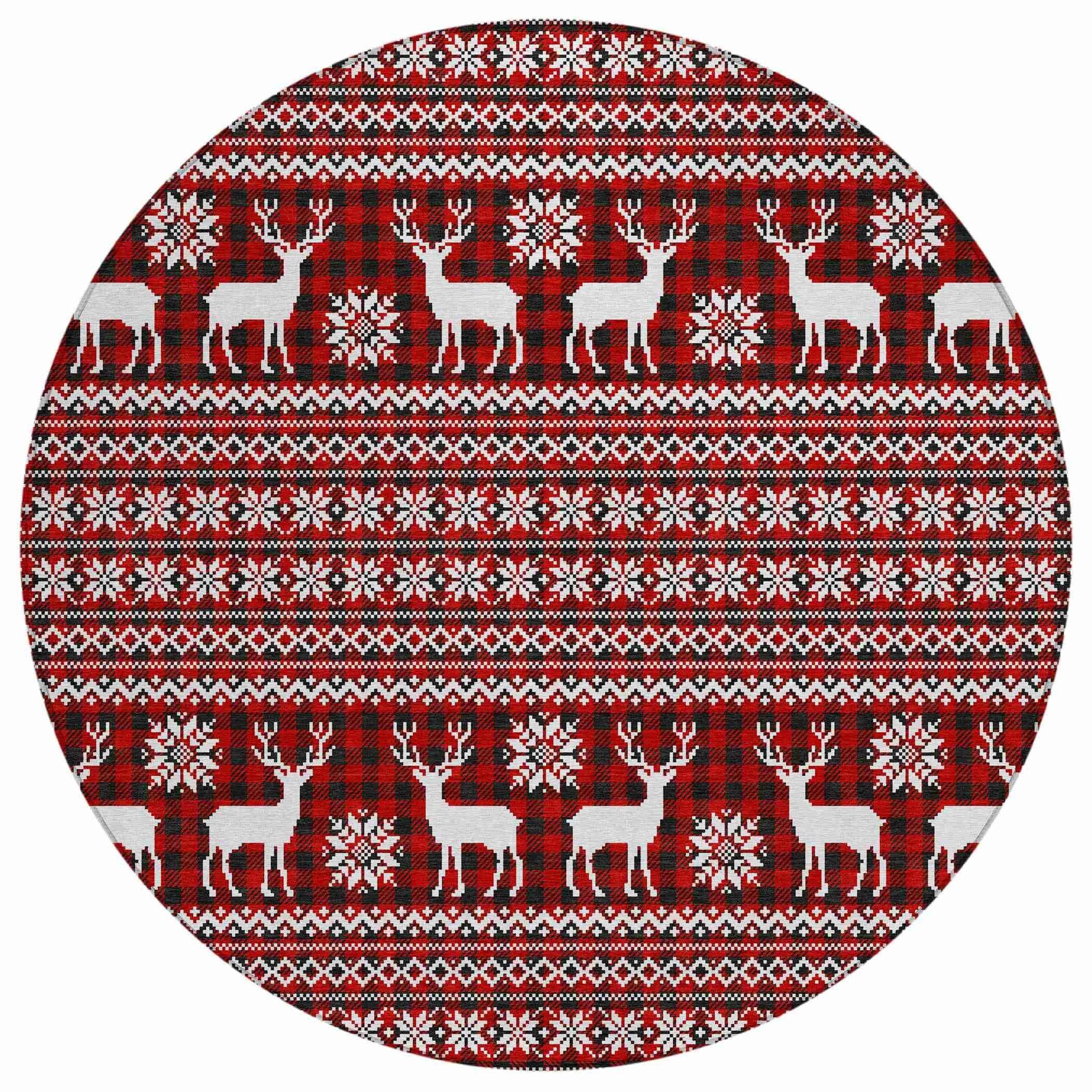 Addison Rugs Quaas Red Washable Indoor-Outdoor Rug