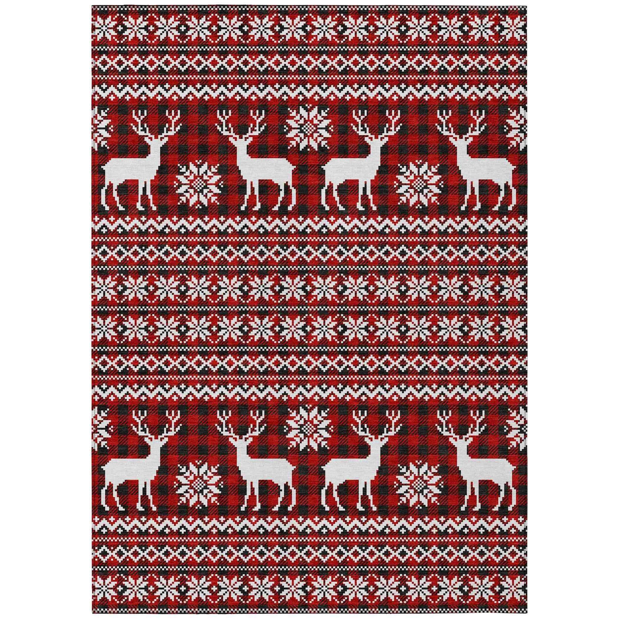 Addison Rugs Quaas Red Washable Indoor-Outdoor Rug