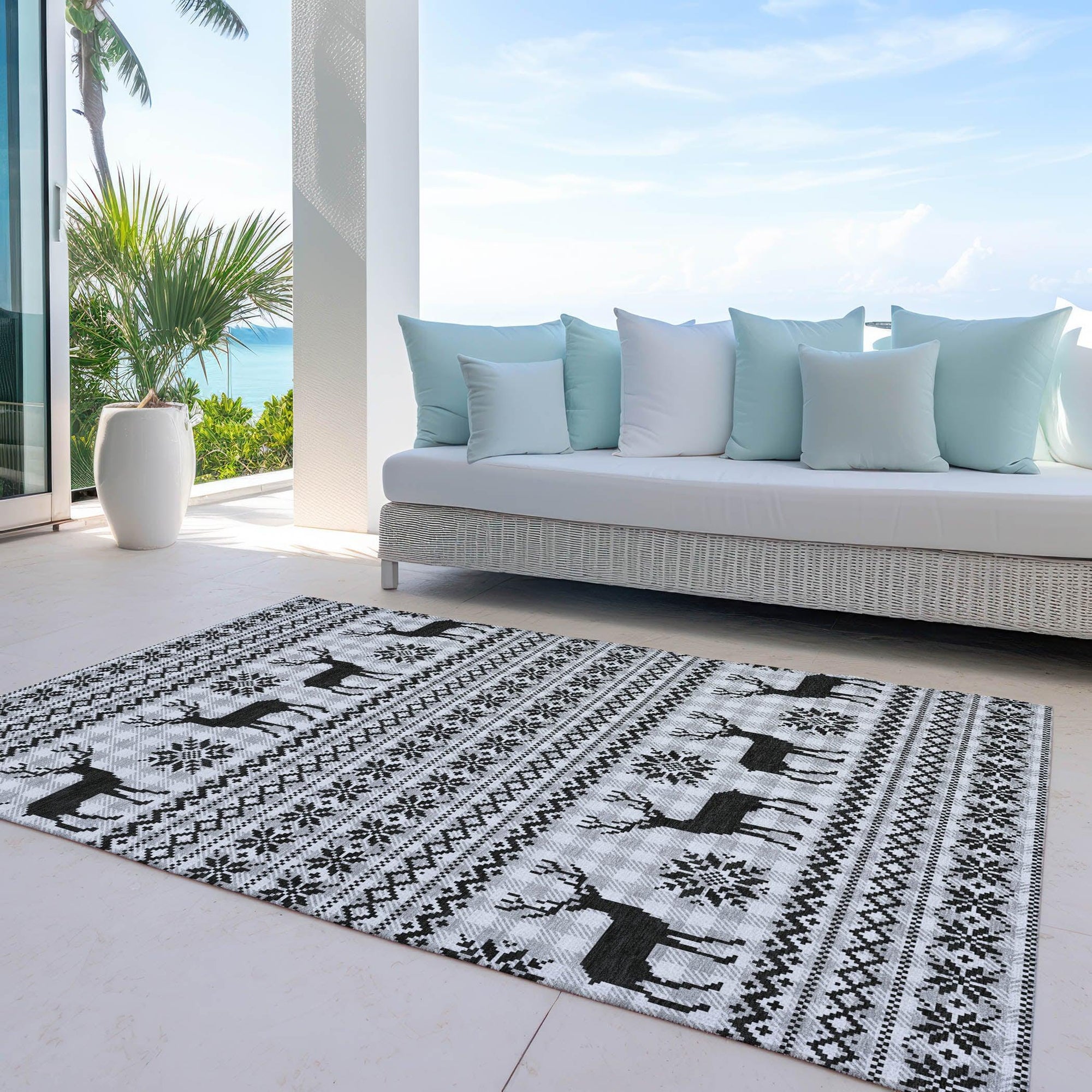 Addison Rugs Quaion Gray Washable Indoor-Outdoor Rug