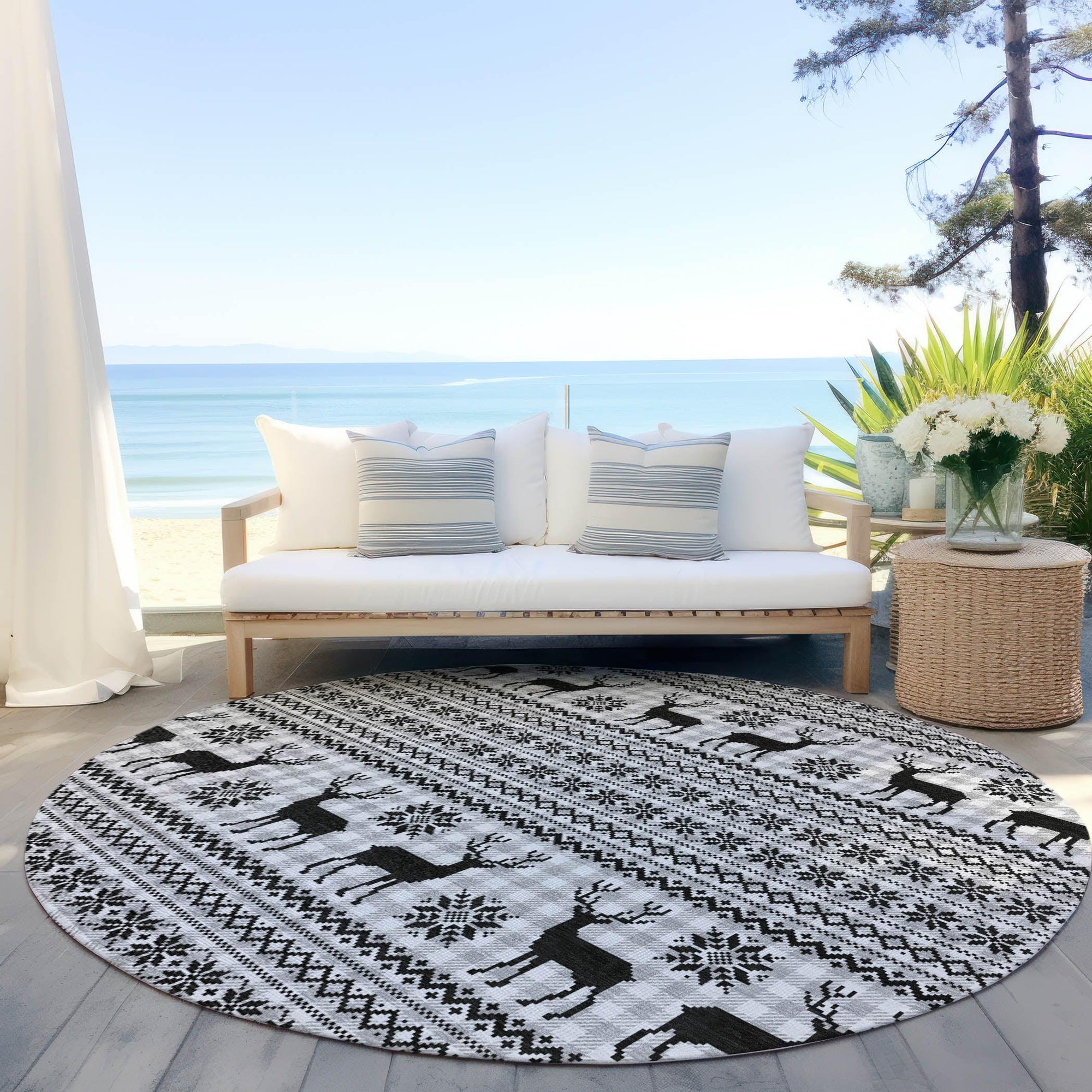 Addison Rugs Quaion Gray Washable Indoor-Outdoor Rug
