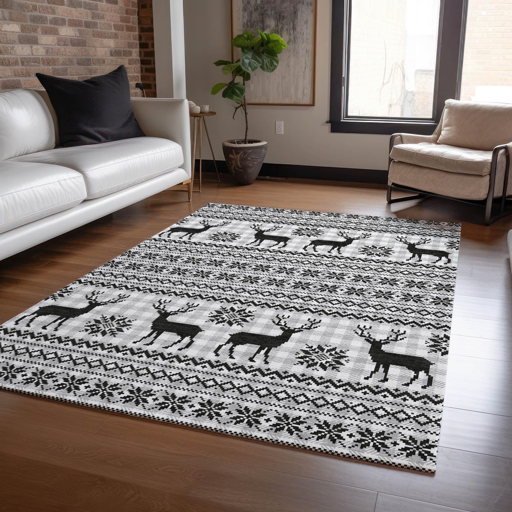 Addison Rugs Quaion Gray Washable Indoor-Outdoor Rug