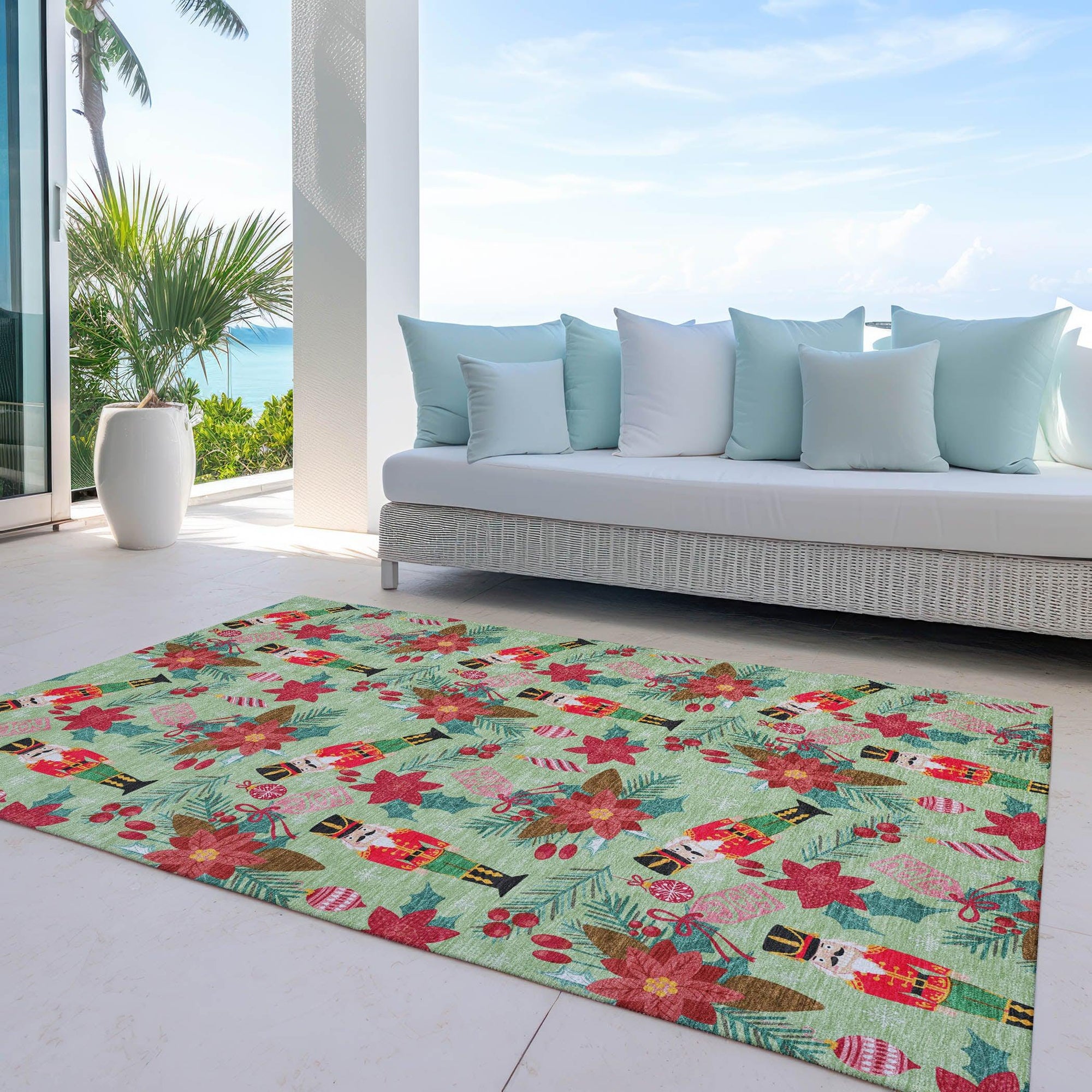 Addison Rugs Quaira Green Washable Indoor-Outdoor Rug