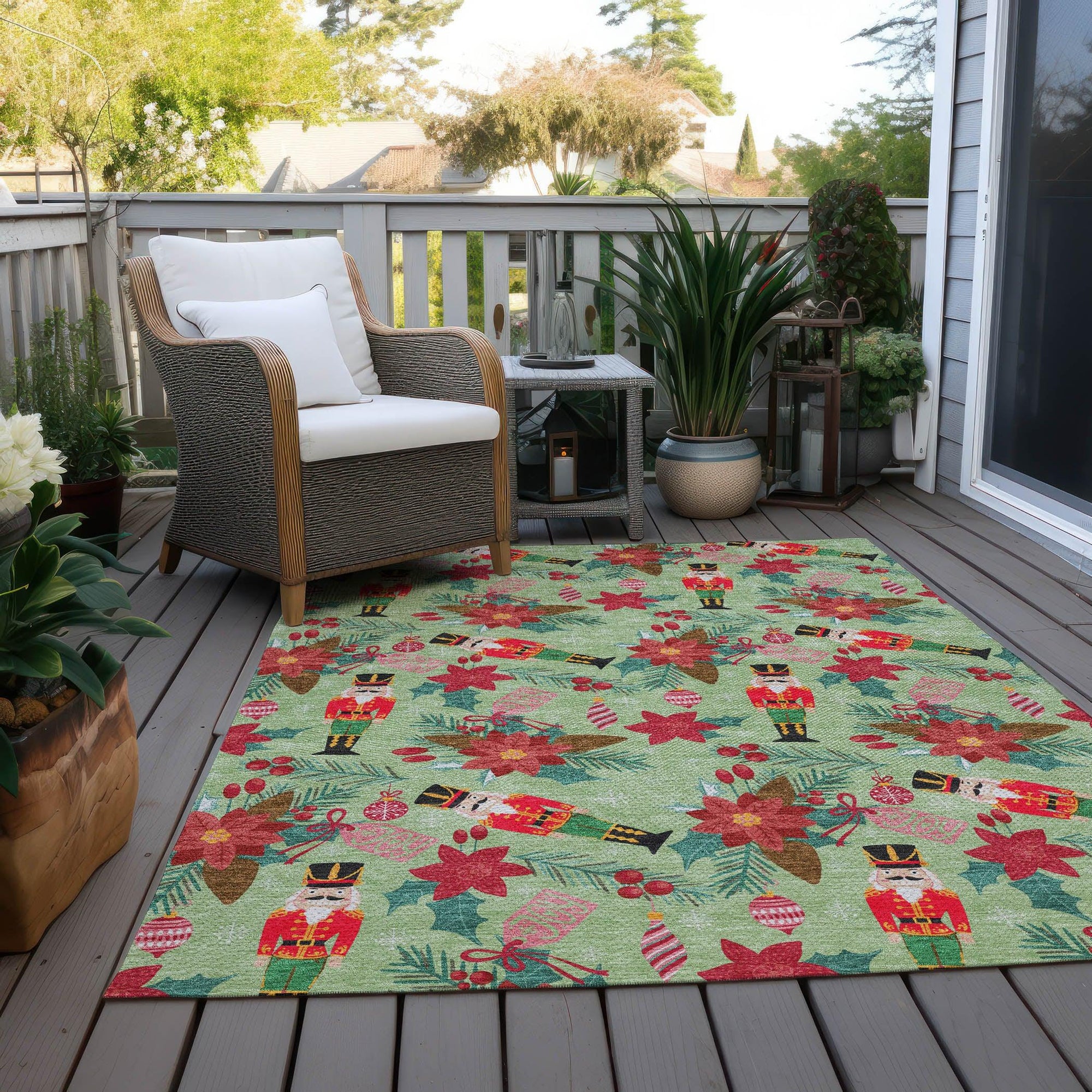 Addison Rugs Quaira Green Washable Indoor-Outdoor Rug