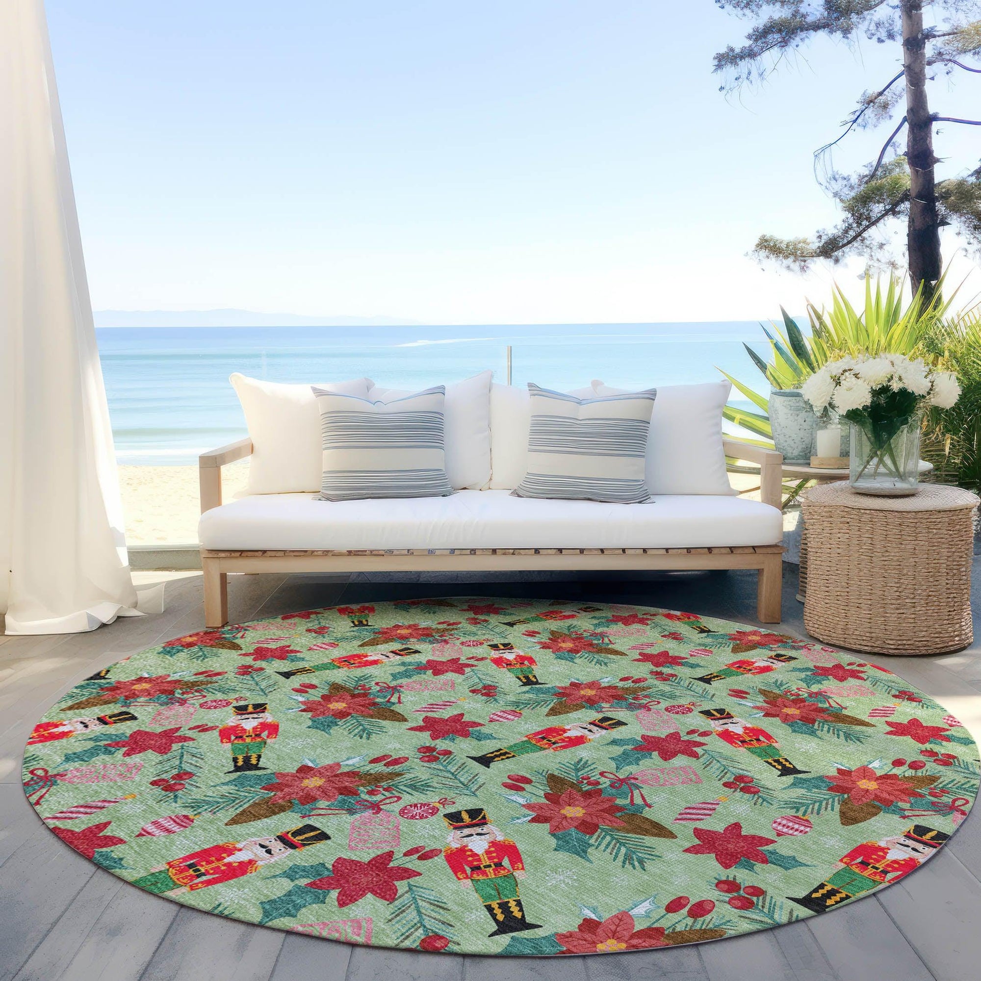Addison Rugs Quaira Green Washable Indoor-Outdoor Rug