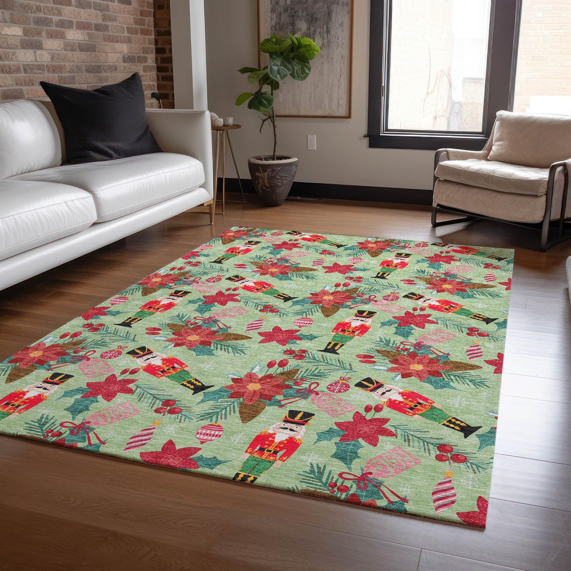 Addison Rugs Quaira Green Washable Indoor-Outdoor Rug