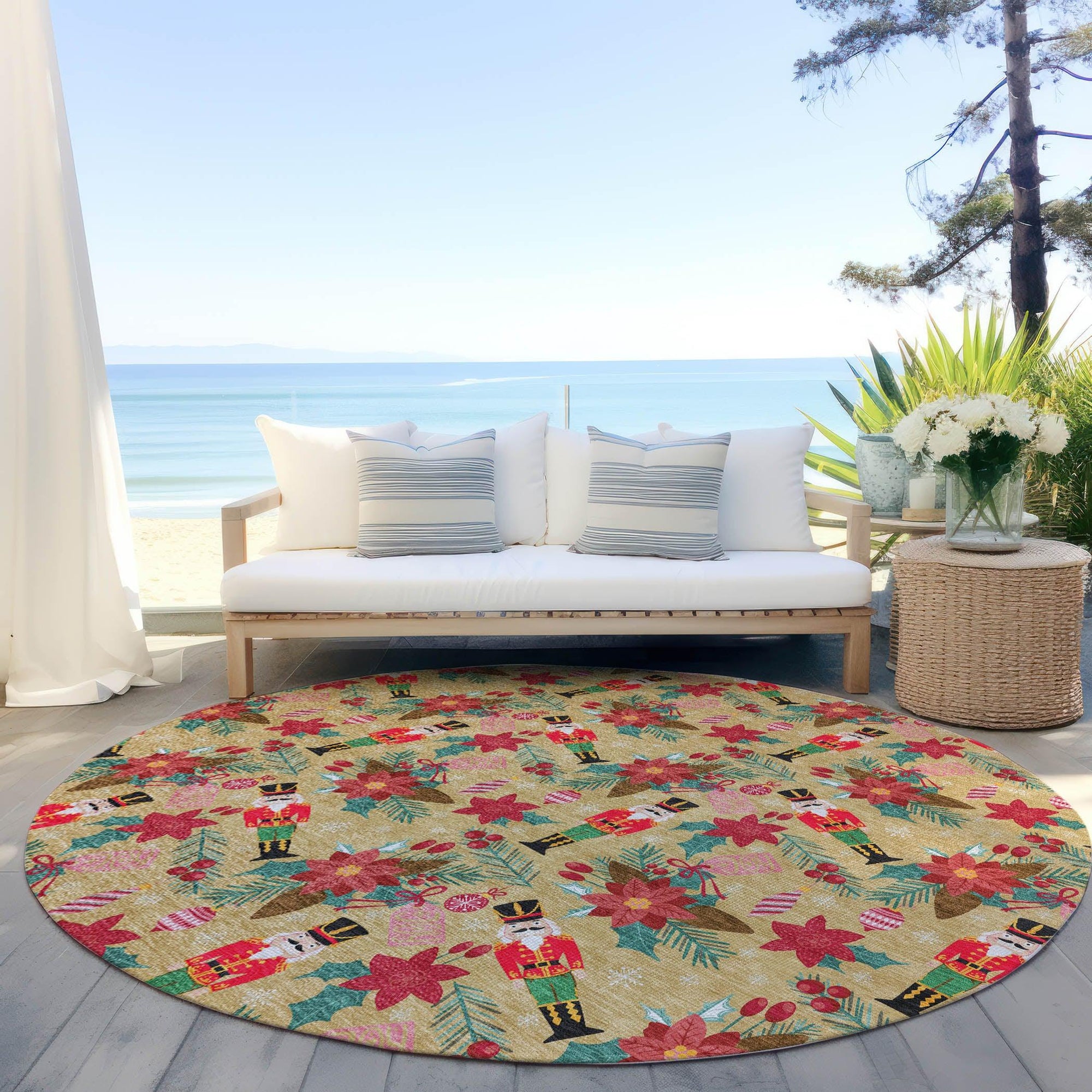 Addison Rugs Quaius Gold Washable Indoor-Outdoor Rug