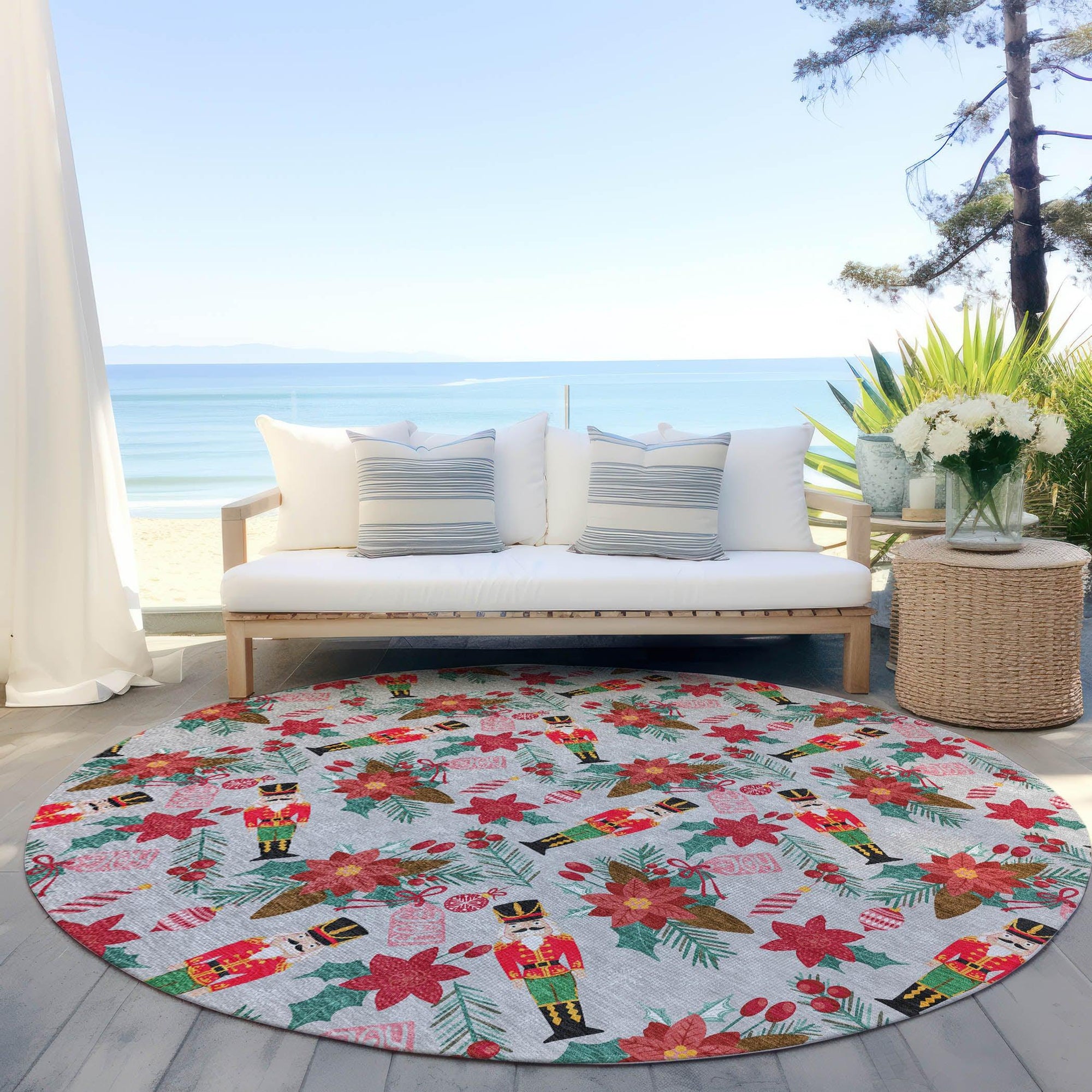 Addison Rugs Quaius Gray Washable Indoor-Outdoor Rug