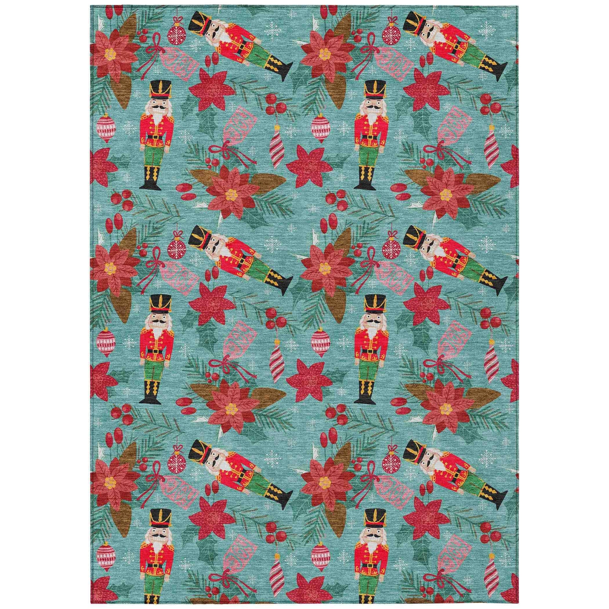 Addison Rugs Quaius Teal Washable Indoor-Outdoor Rug