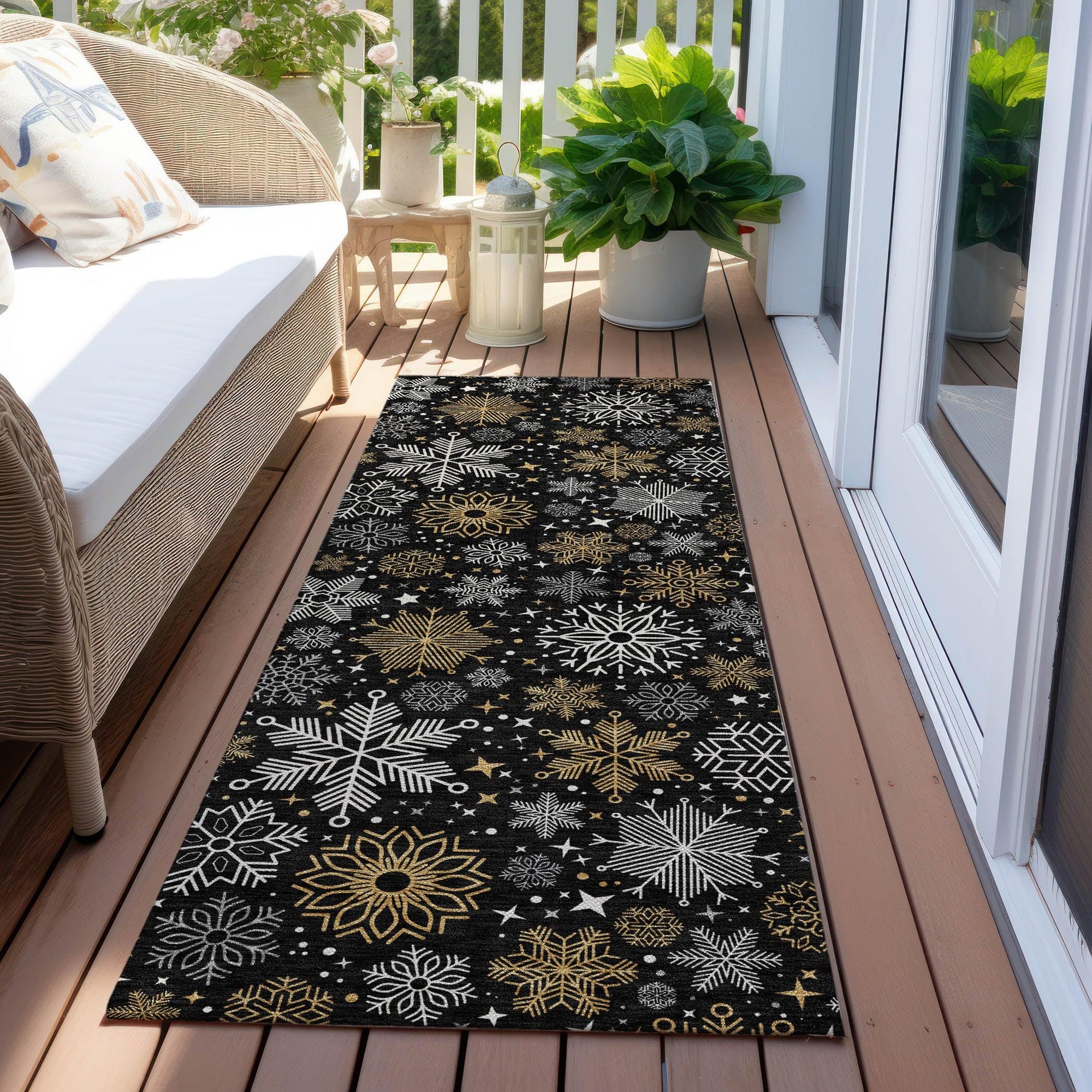 Addison Rugs Quaon Black Washable Indoor-Outdoor Rug