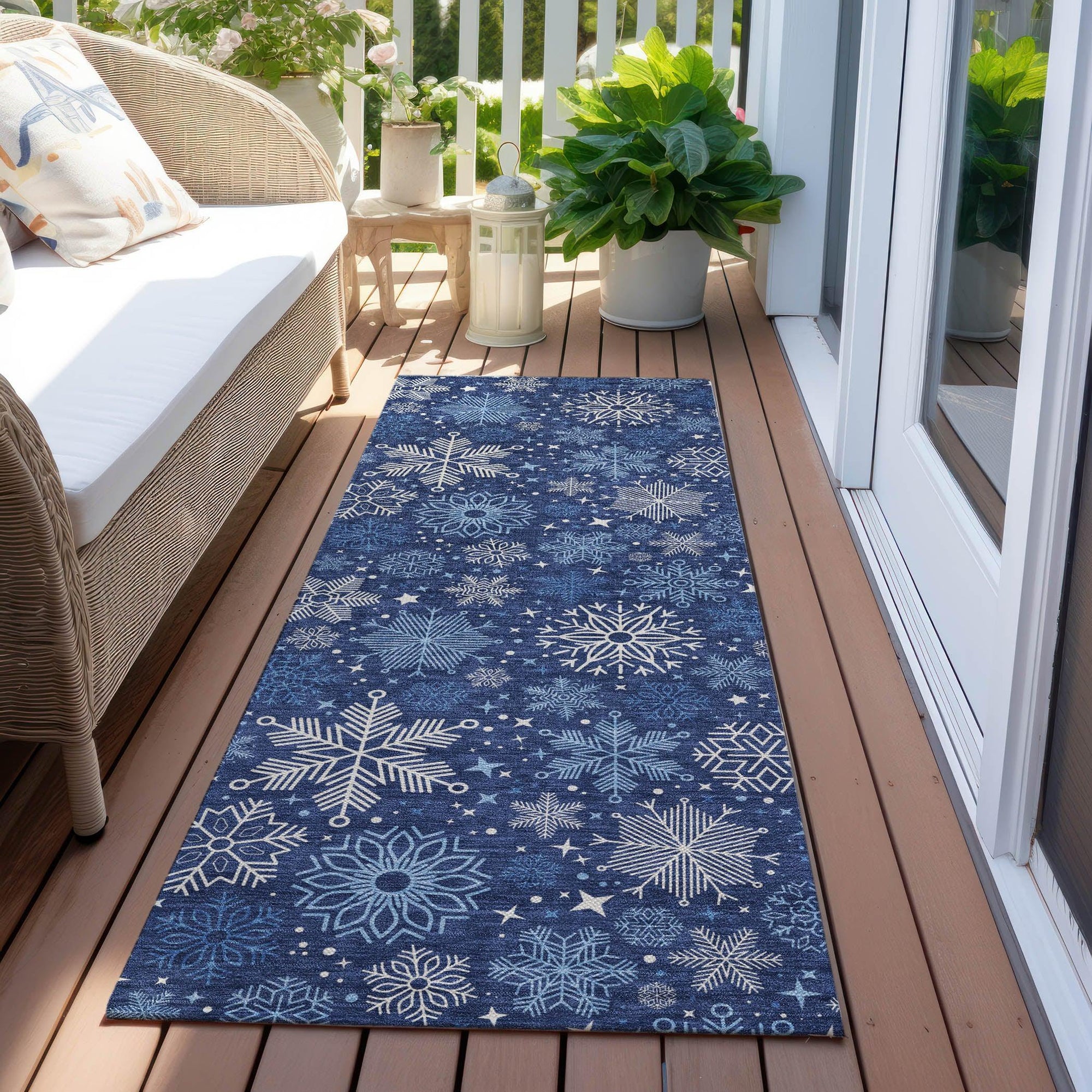 Addison Rugs Quaon Navy Washable Indoor-Outdoor Rug