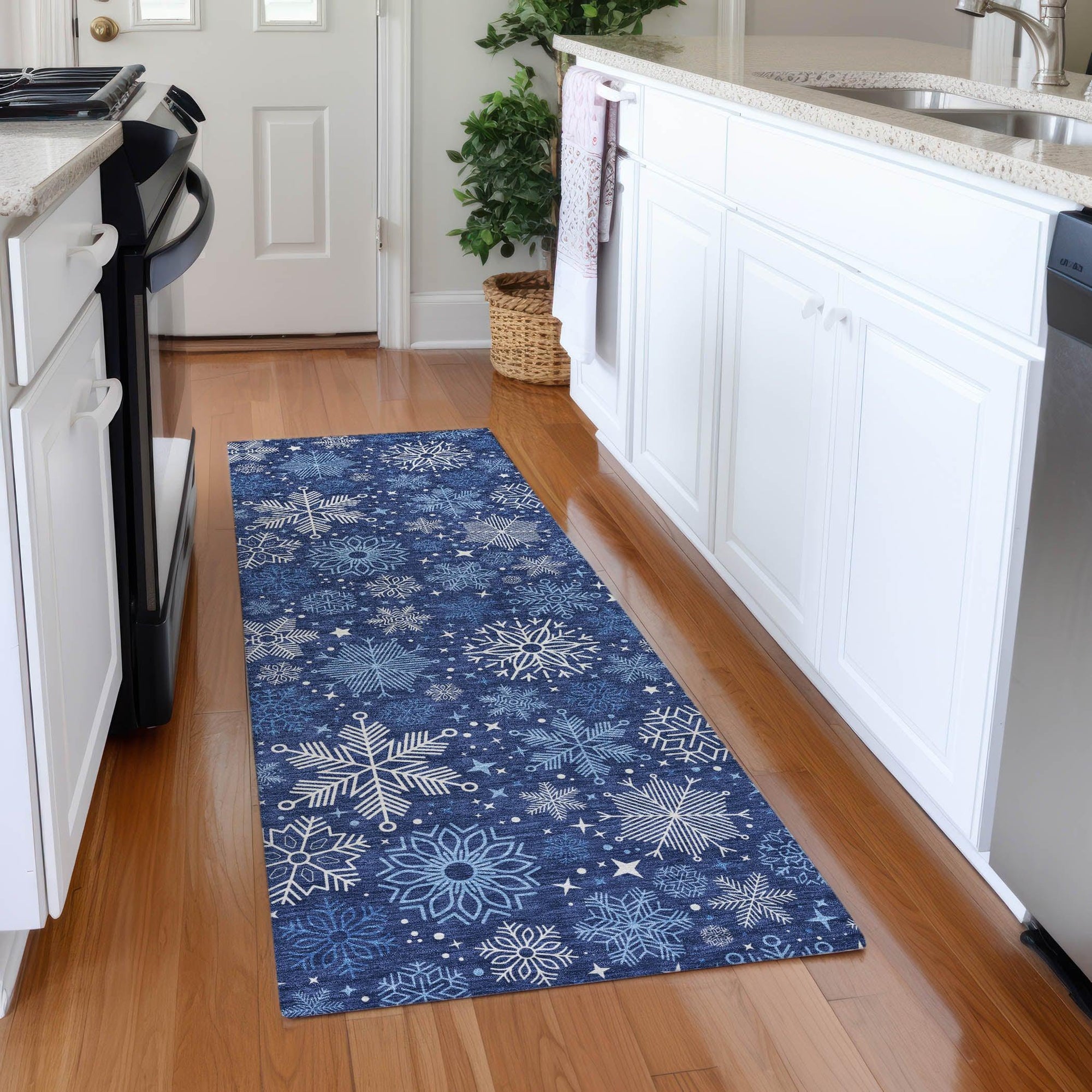 Addison Rugs Quaon Navy Washable Indoor-Outdoor Rug