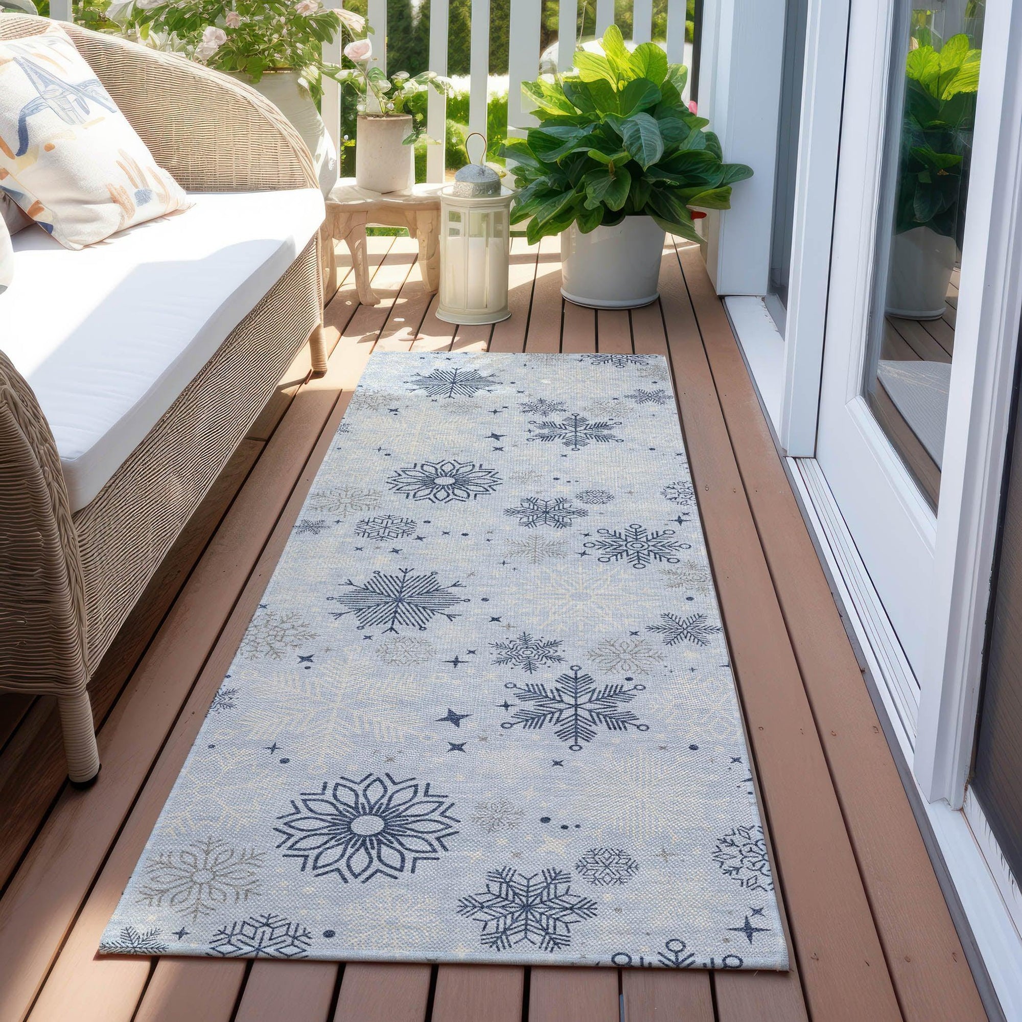 Addison Rugs Quaon Blue Washable Indoor-Outdoor Rug