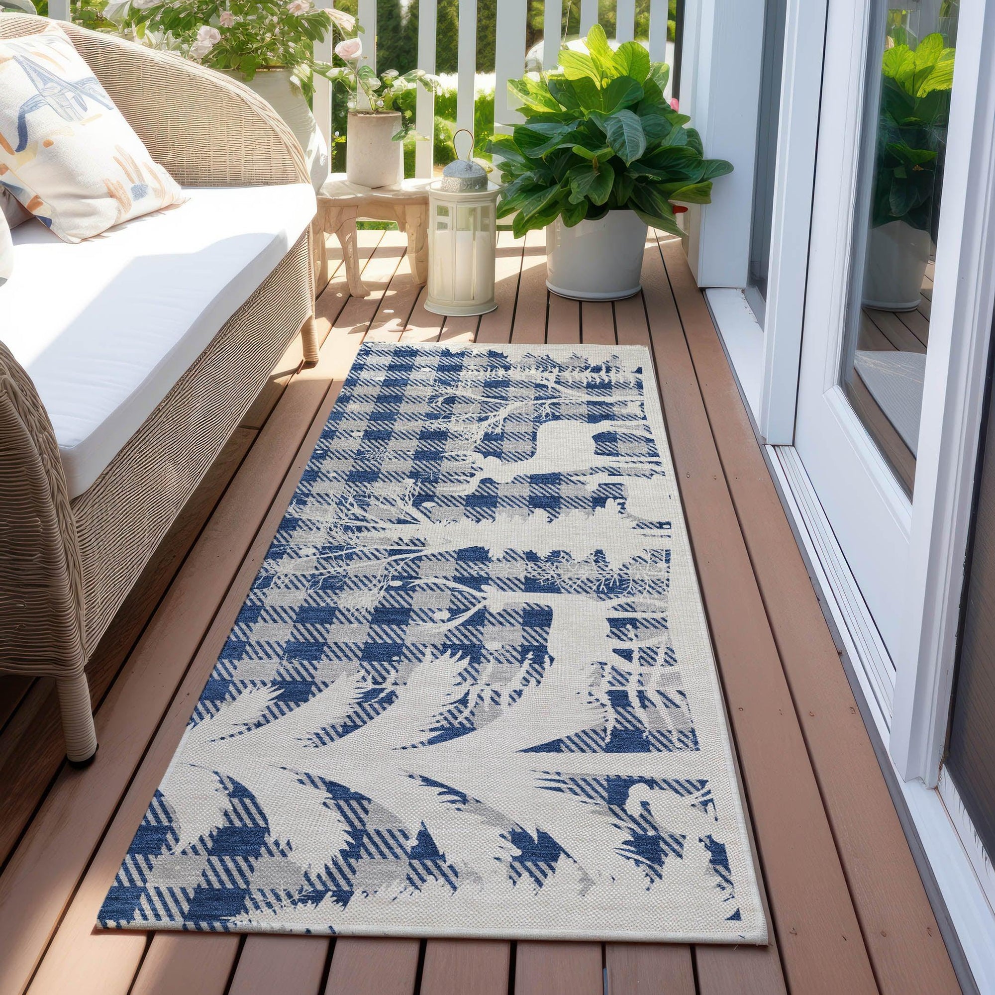 Addison Rugs Quaora Blue Washable Indoor-Outdoor Rug