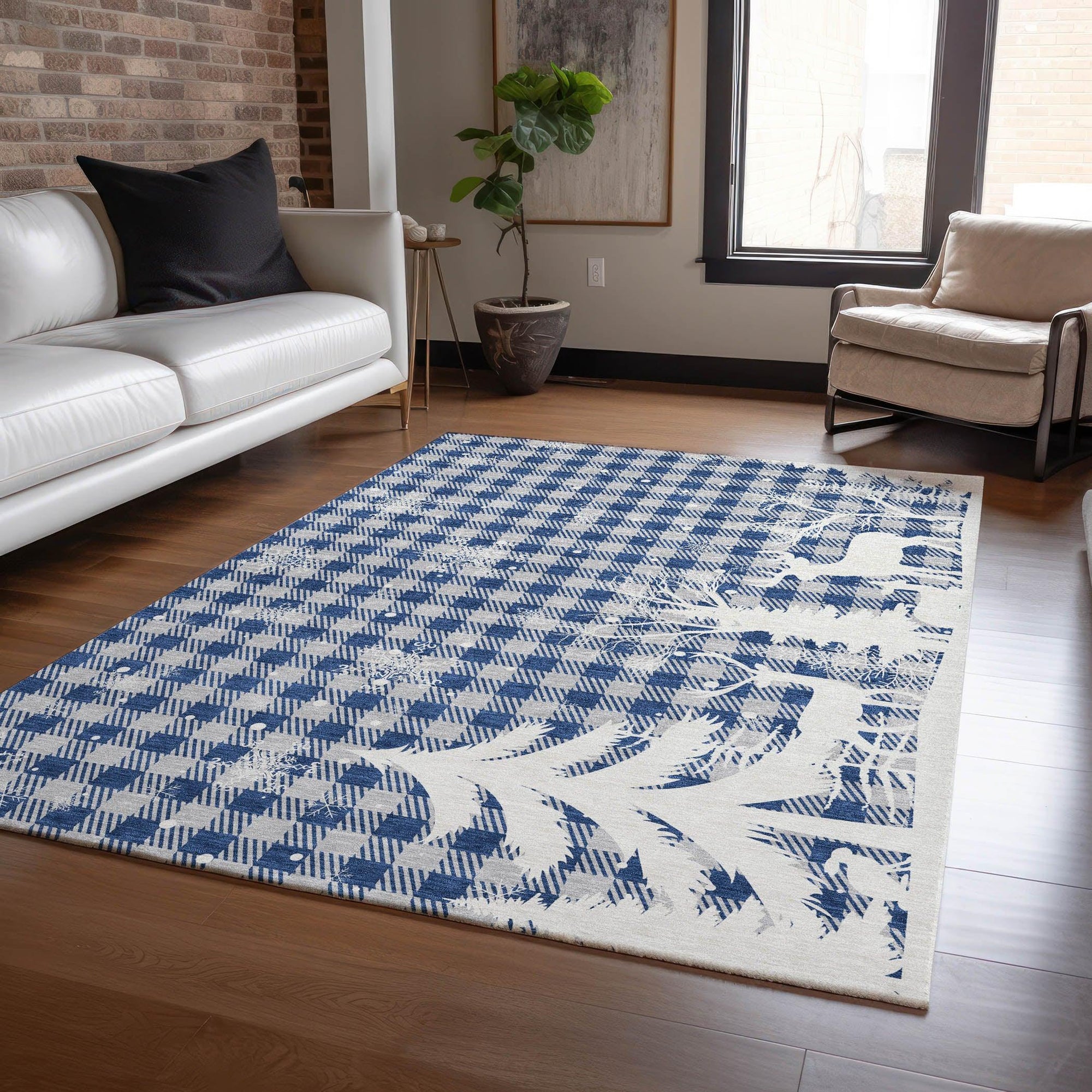 Addison Rugs Quaora Blue Washable Indoor-Outdoor Rug