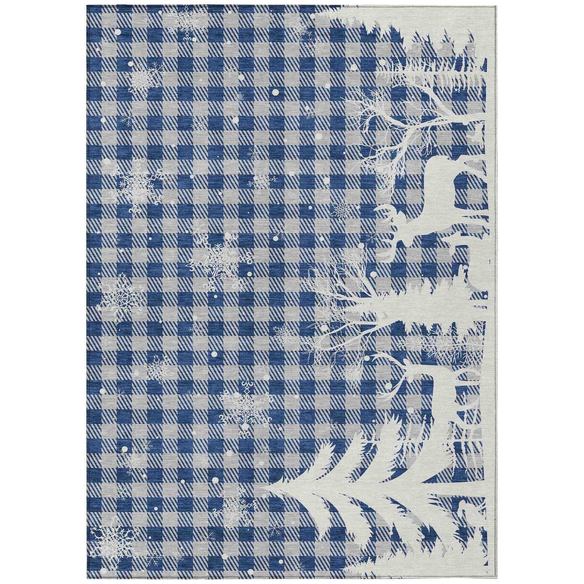 Addison Rugs Quaora Blue Washable Indoor-Outdoor Rug