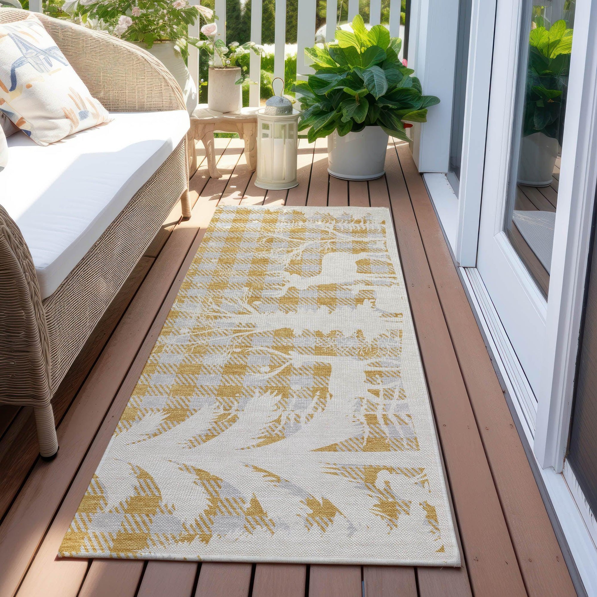Addison Rugs Quaora Gold Washable Indoor-Outdoor Rug