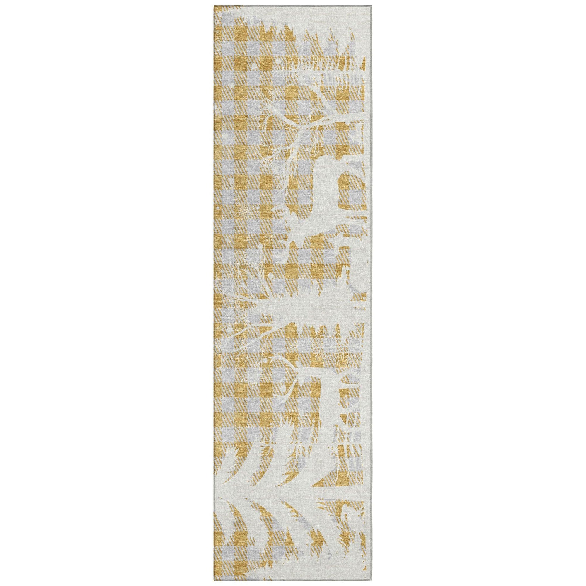 Addison Rugs Quaora Gold Washable Indoor-Outdoor Rug