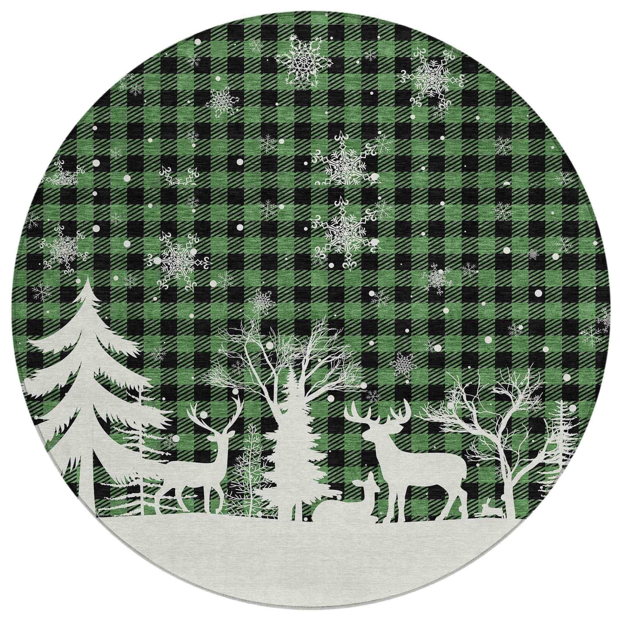Addison Rugs Quaora Green Washable Indoor-Outdoor Rug