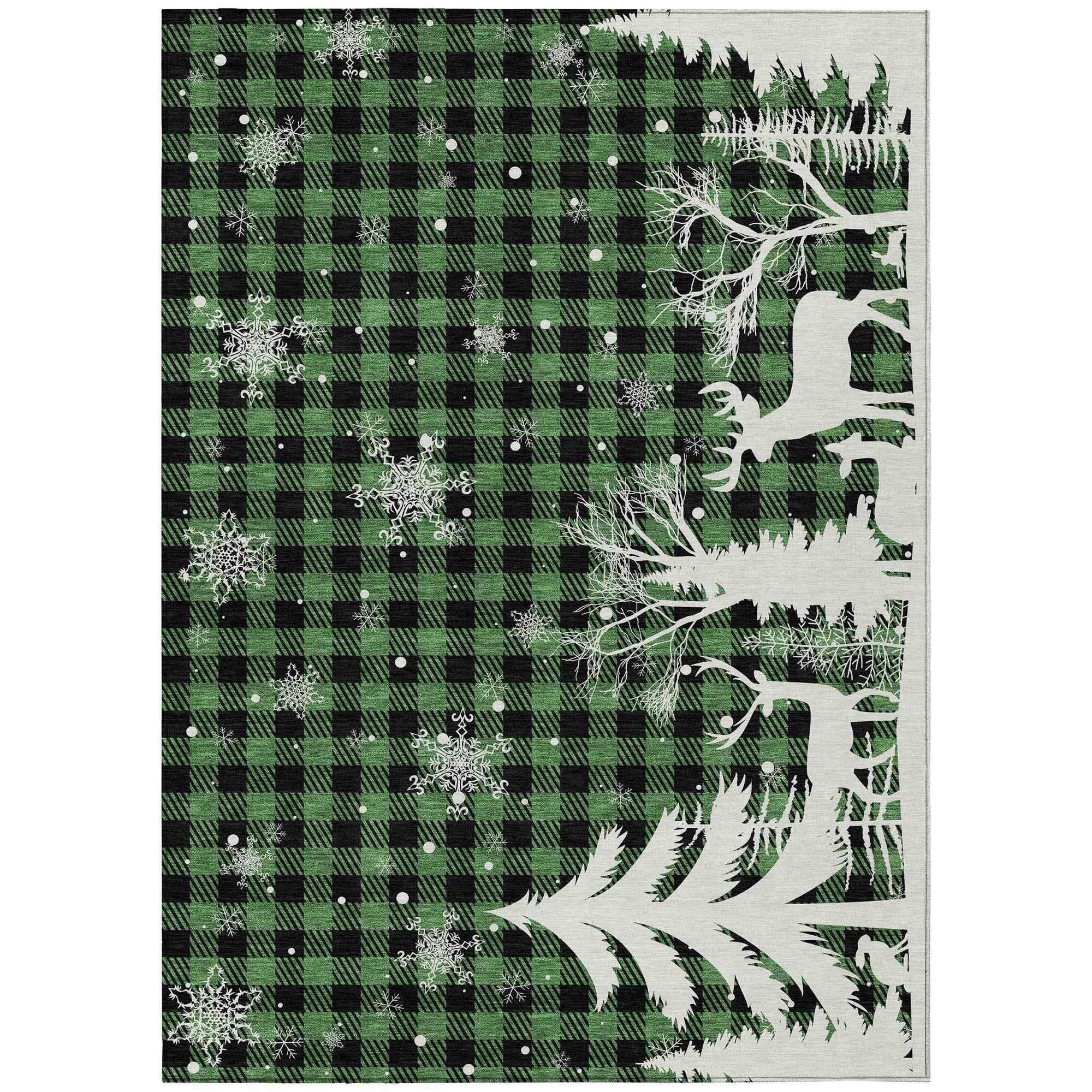 Addison Rugs Quaora Green Washable Indoor-Outdoor Rug