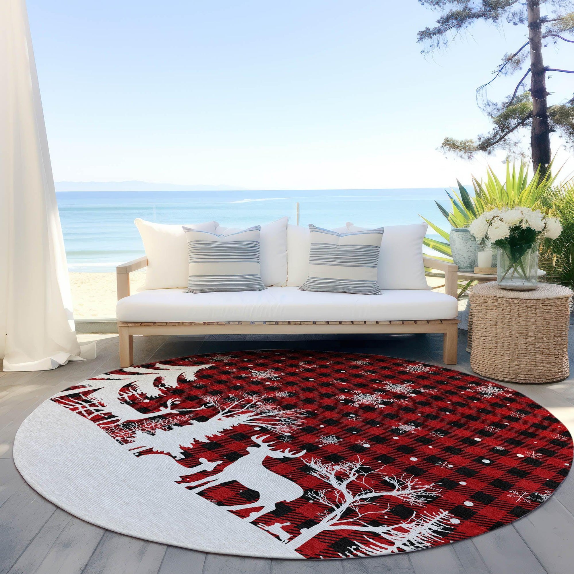Addison Rugs Quaora Red Washable Indoor-Outdoor Rug