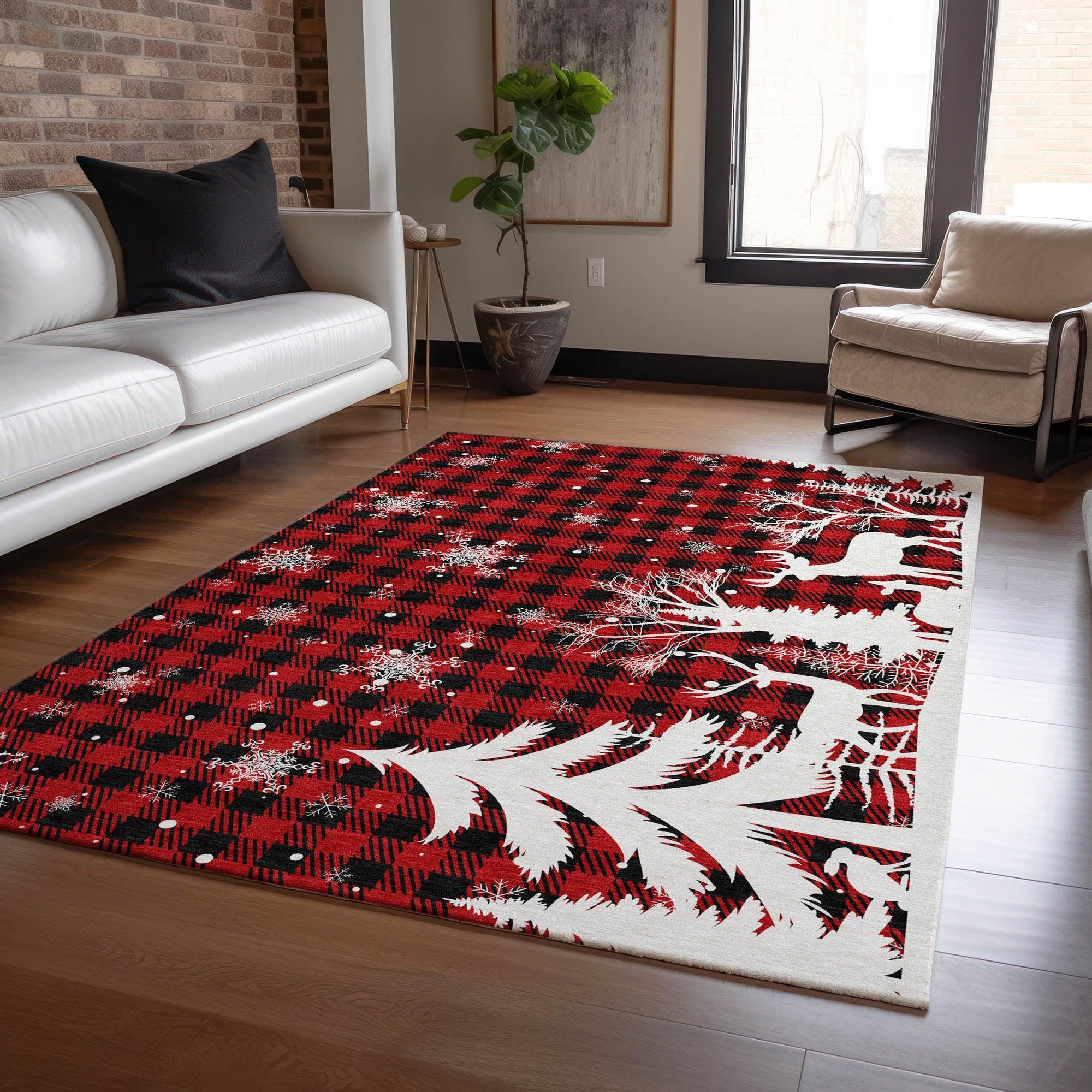 Addison Rugs Quaora Red Washable Indoor-Outdoor Rug