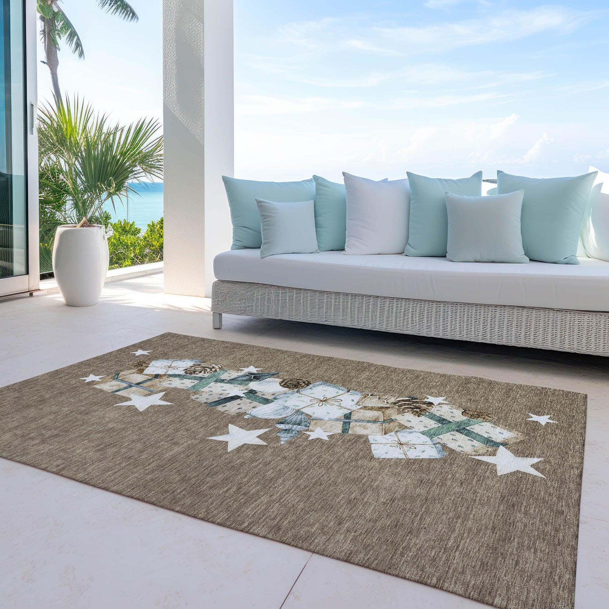 Addison Rugs Raeain Brown Washable Indoor-Outdoor Rug